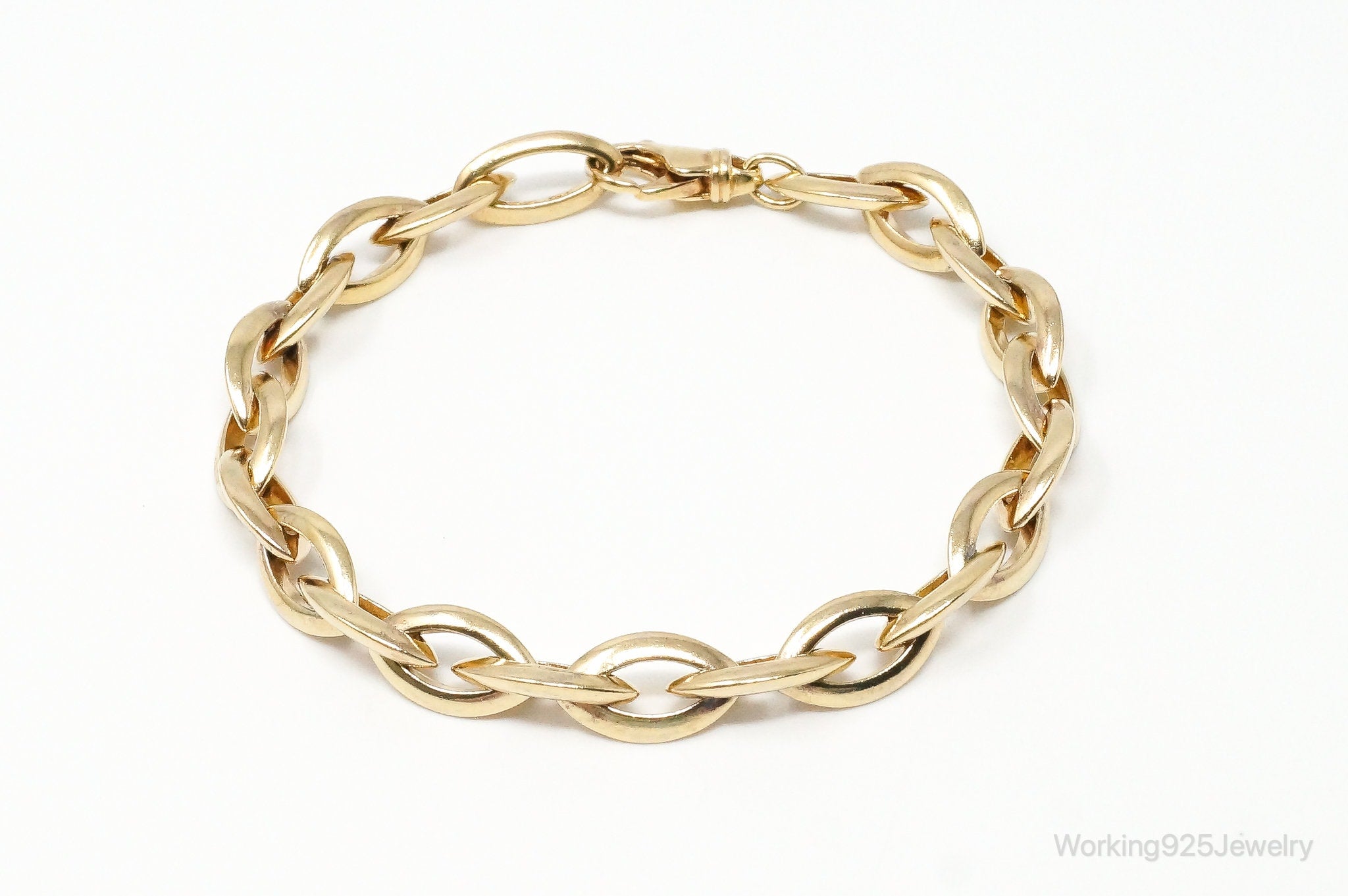 Vintage Italian Designer Gold Vermeil Sterling Silver Chain Link Bracelet