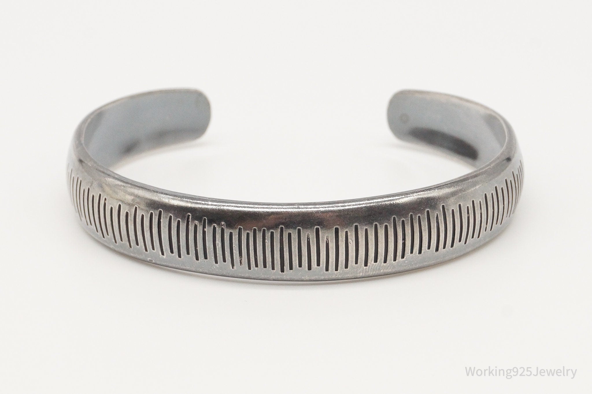 Designer BA Suarti Bali Balinese Oxidized Sterling Silver Cuff Bracelet