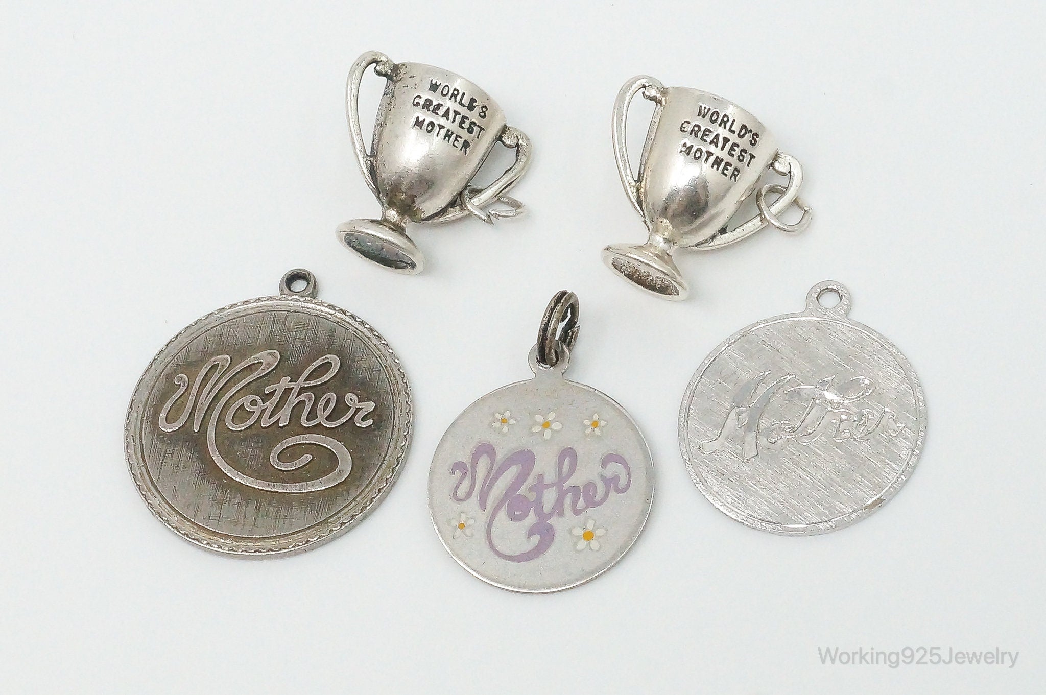 Vintage Antique Mother Mom Sterling Silver Charms