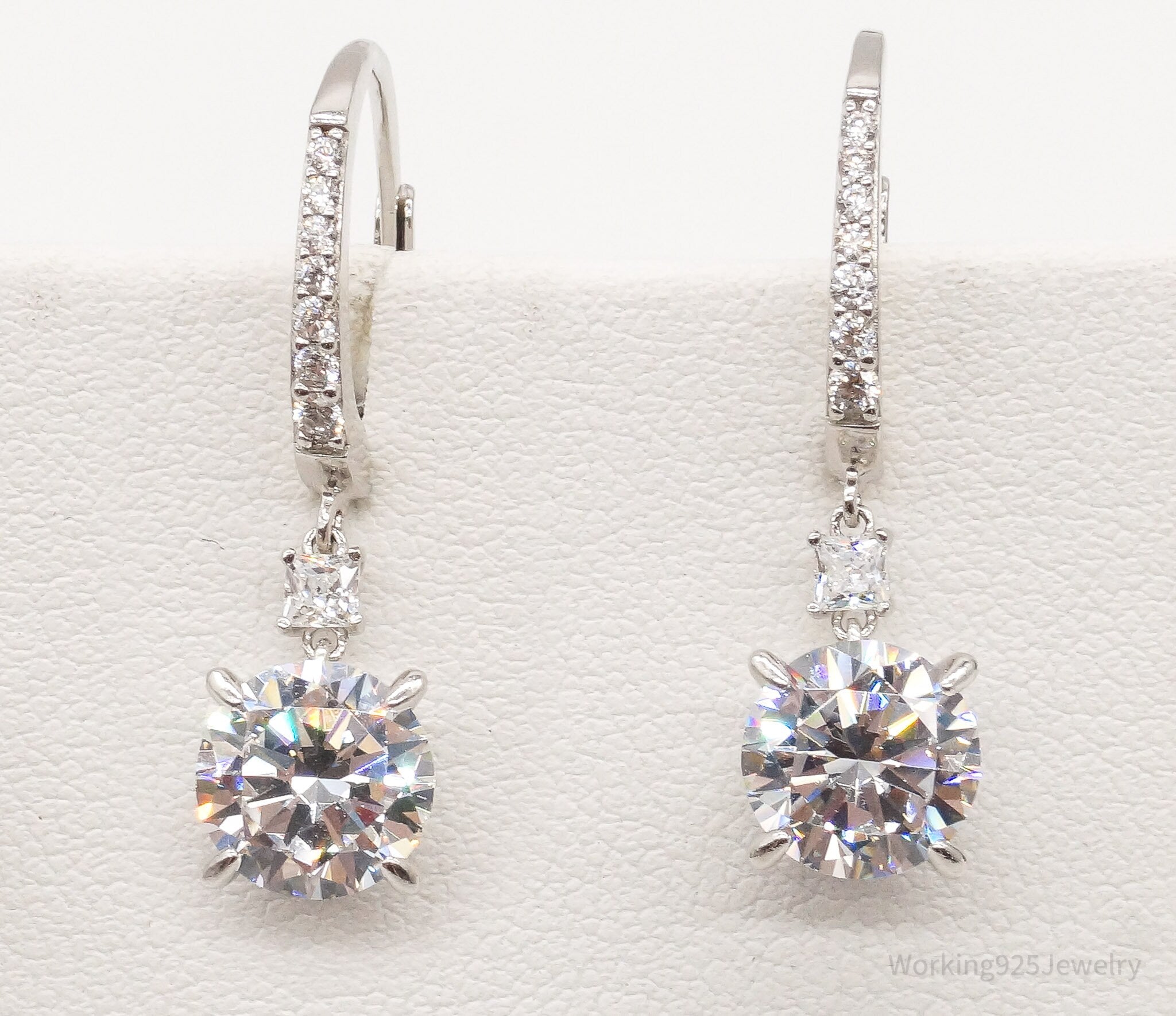 Vintage Cubic Zirconia Sterling Silver Earrings