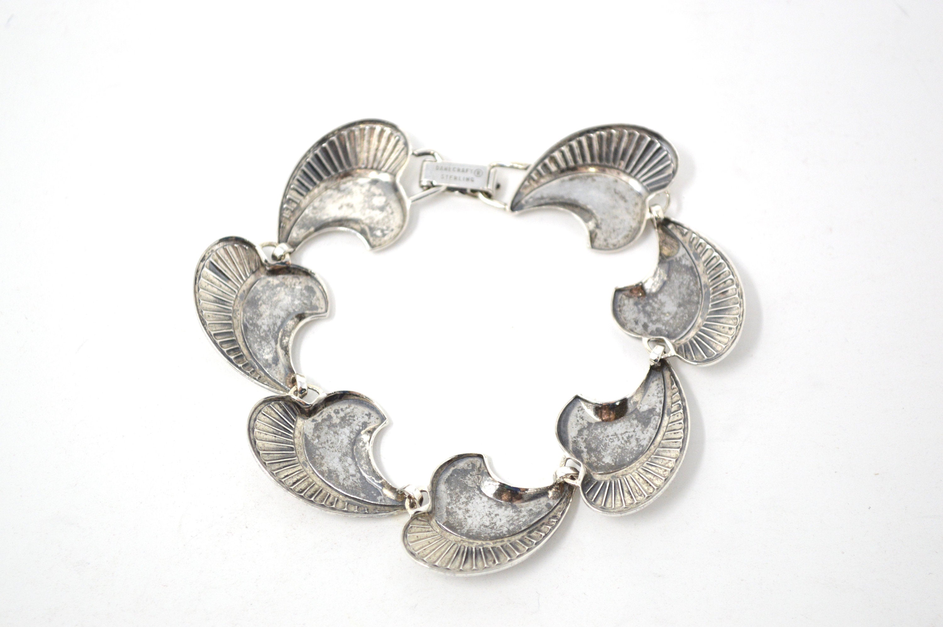 Vintage Designer Danecraft Mid Century Modernist Sterling Silver Bracelet