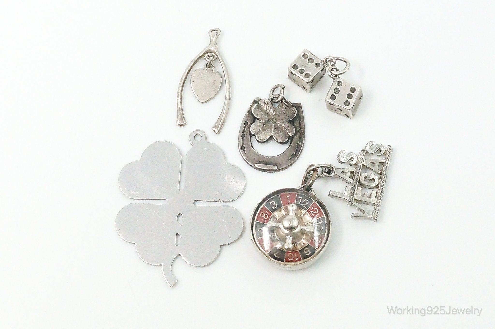 Vintage Antique Las Vegas Luck Sterling Silver Charms Lot