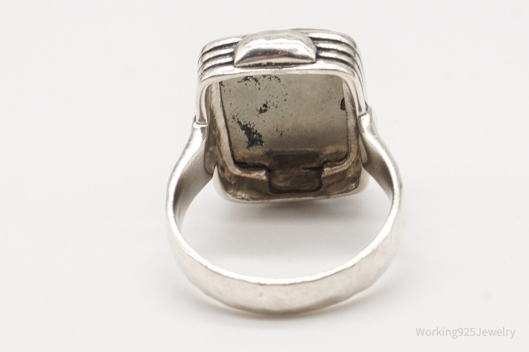 Vintage Designer Silpada Retired Pyrite Sterling Silver Ring - Size 9