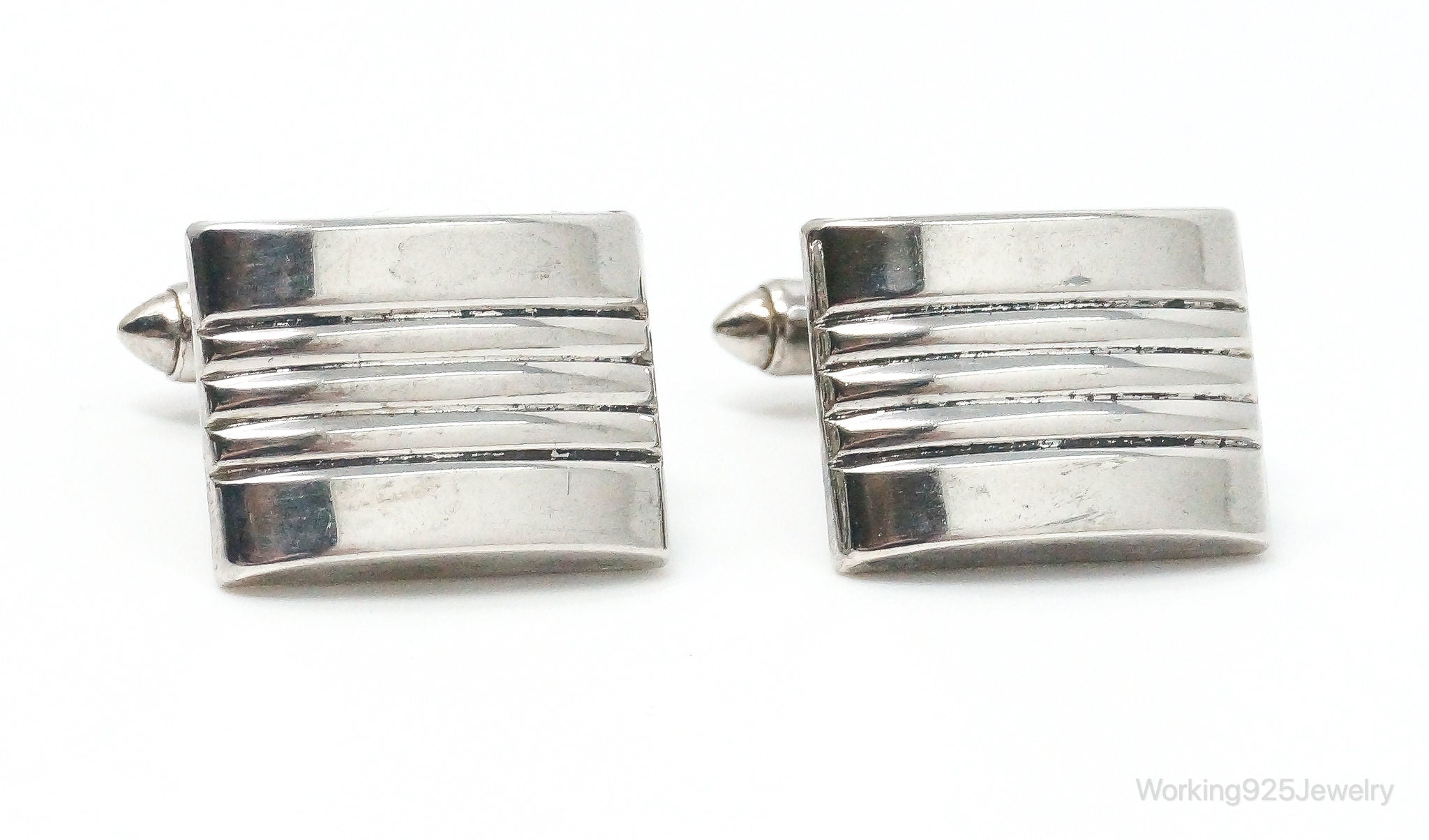 Vintage Designer Hadley Modern Sterling Silver Cufflinks