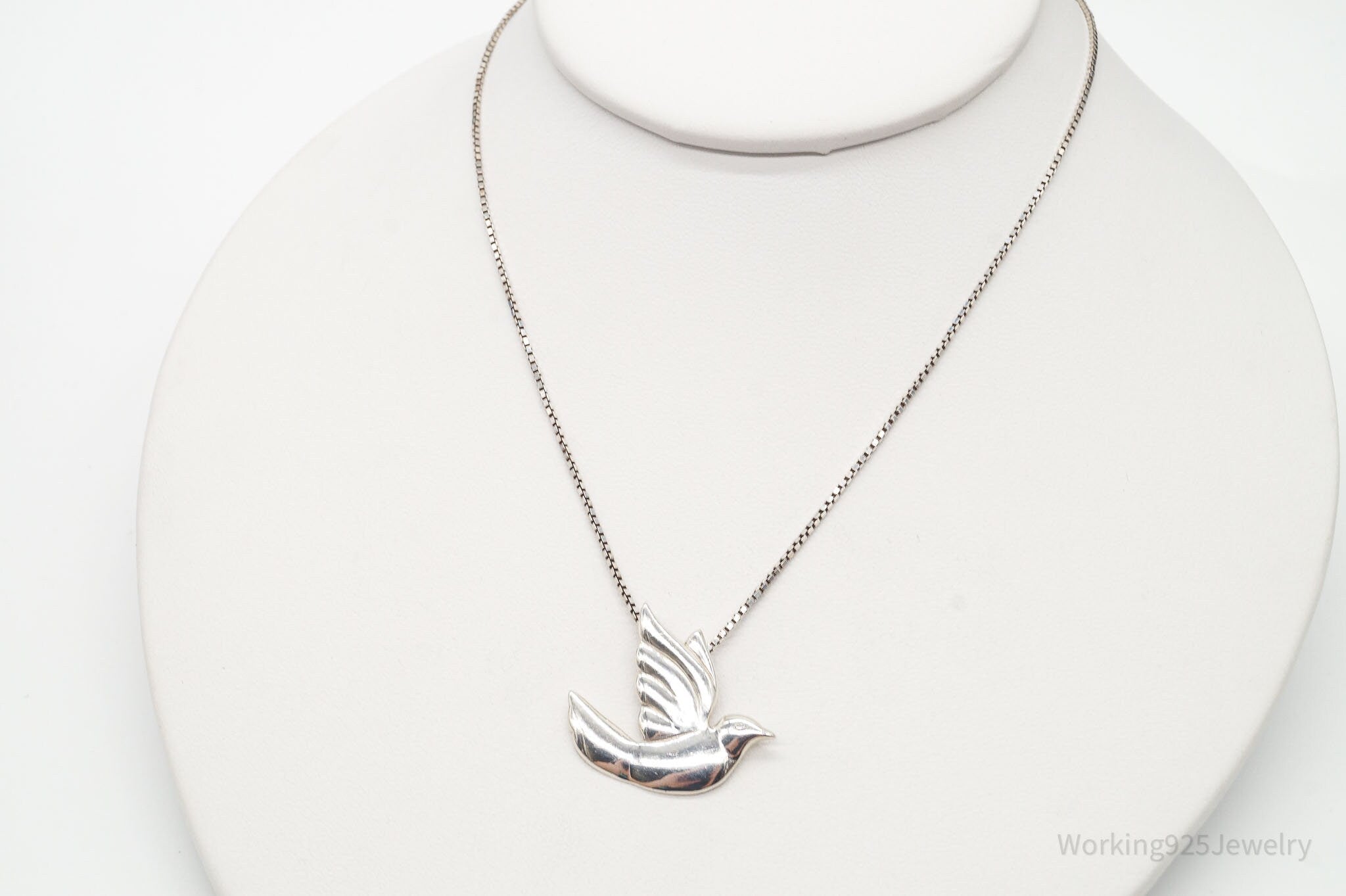 Designer Lavaggi Dove Psalm 55:6 Sterling Silver Necklace