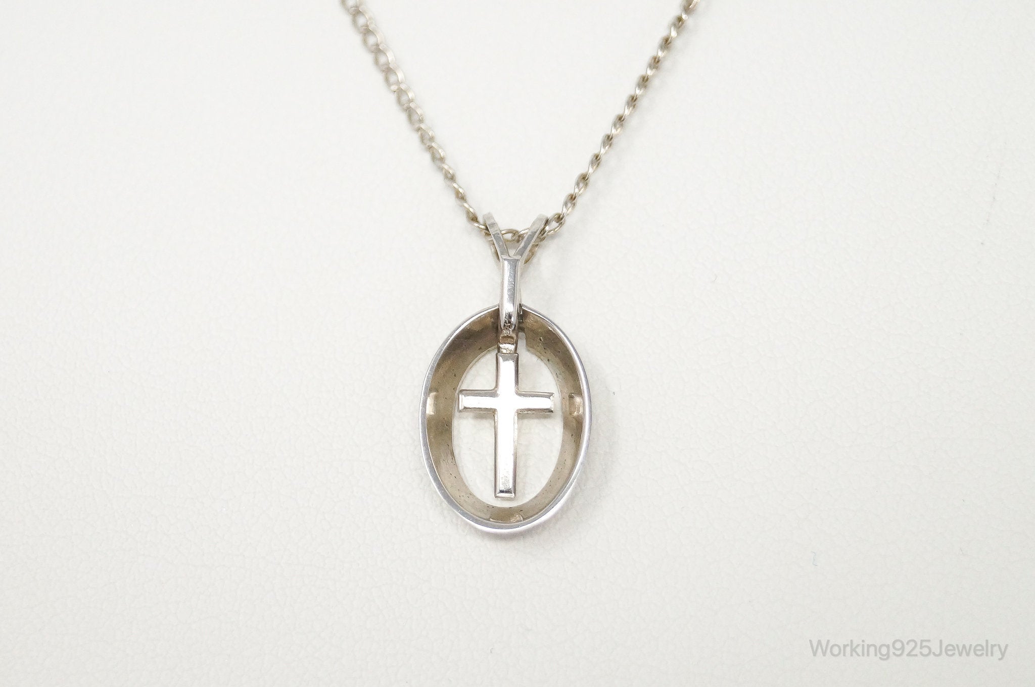 Vintage Designer Marvel Cross Sterling Silver Necklace