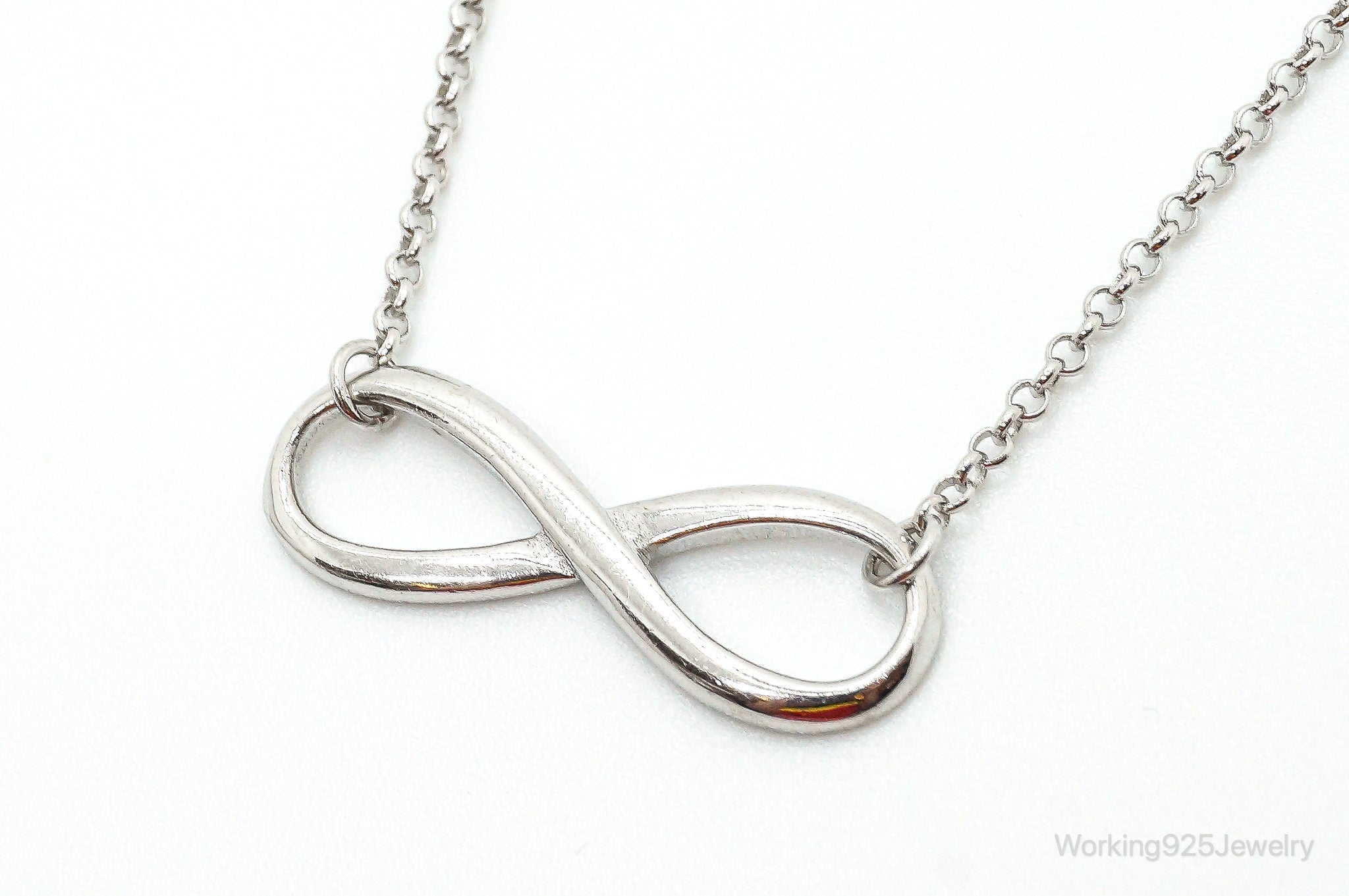 Vintage Infinity Symbol Sterling Silver Necklace