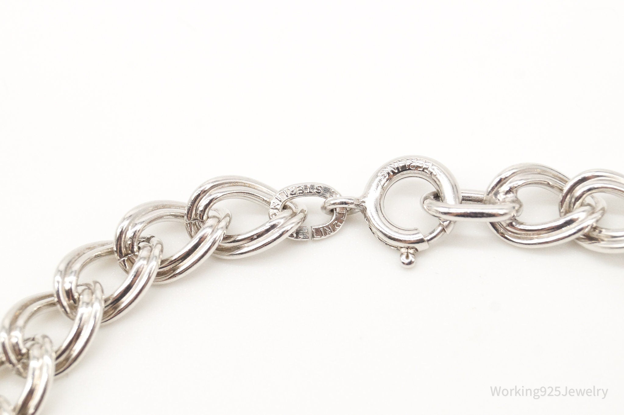 Antique JB Sterling Silver Chainlink Bracelet