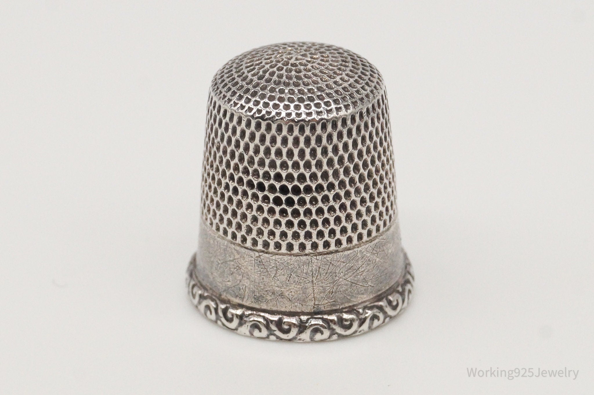 1800s Antique Simons Bros & Co Dome Sterling Silver Thimble Size 9