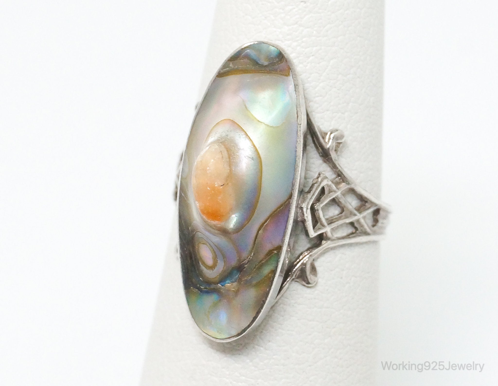 Antique Shell Sterling Silver Ring - Size 5