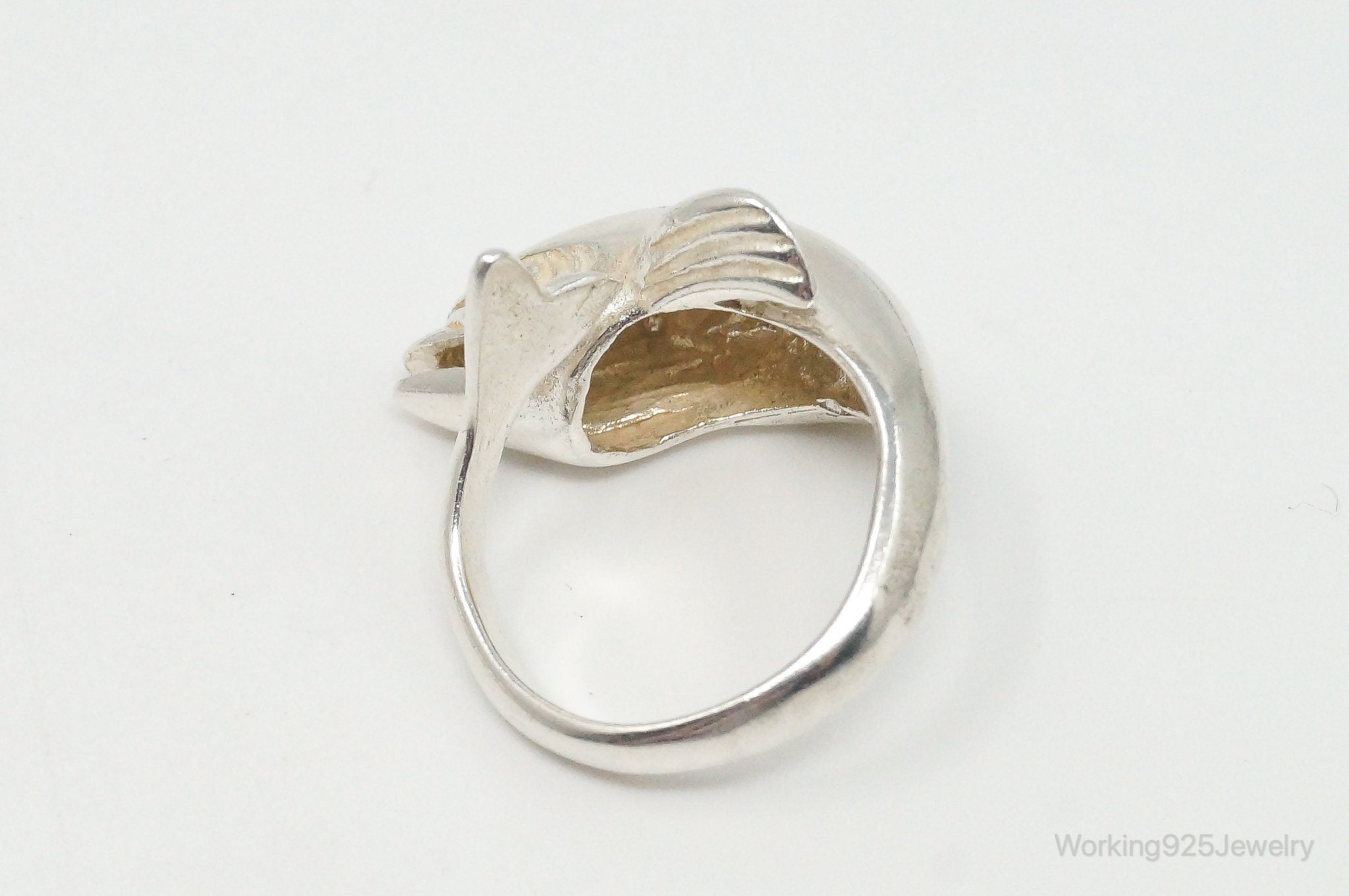 Vintage Dolphin Wrap Sterling Silver Ring - Size 5.25