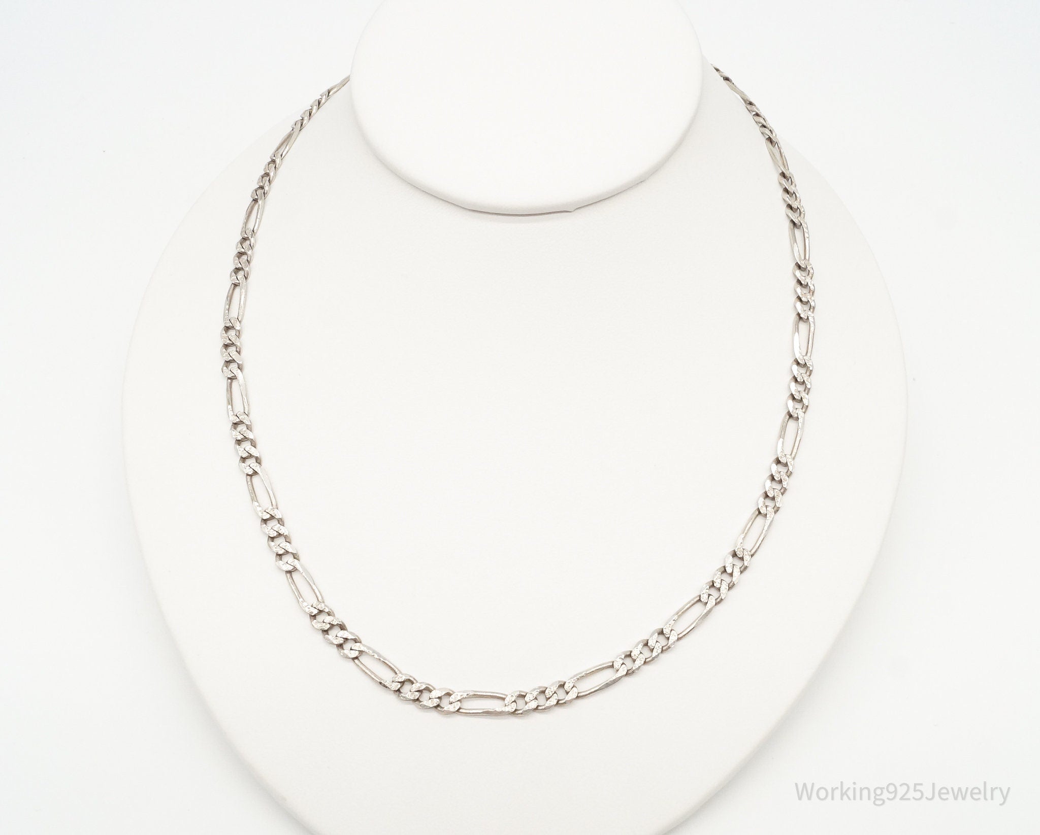 Long Vintage Italian Chain Sterling Silver Necklace