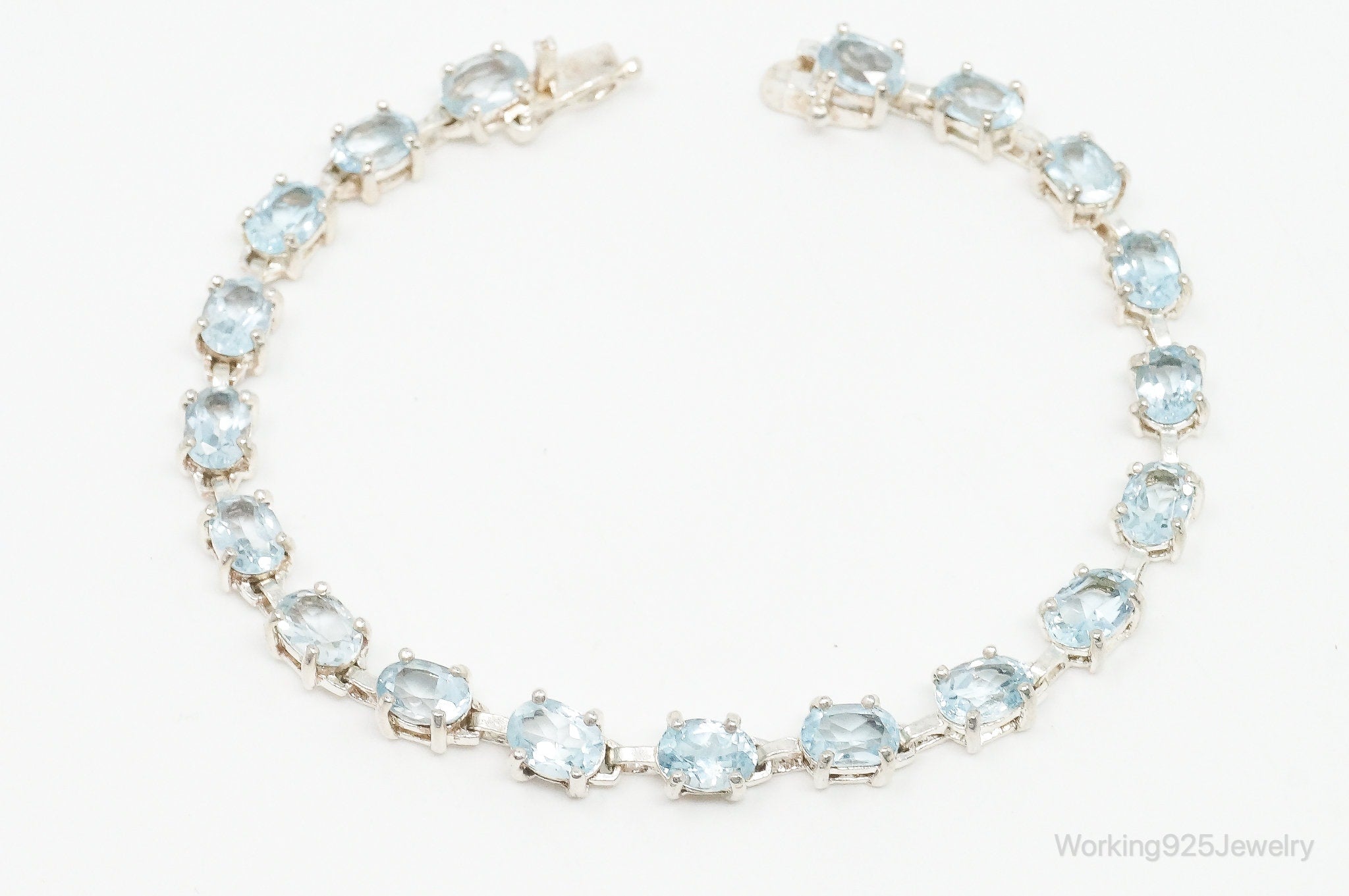 Vintage Blue Topaz Sterling Silver Bracelet