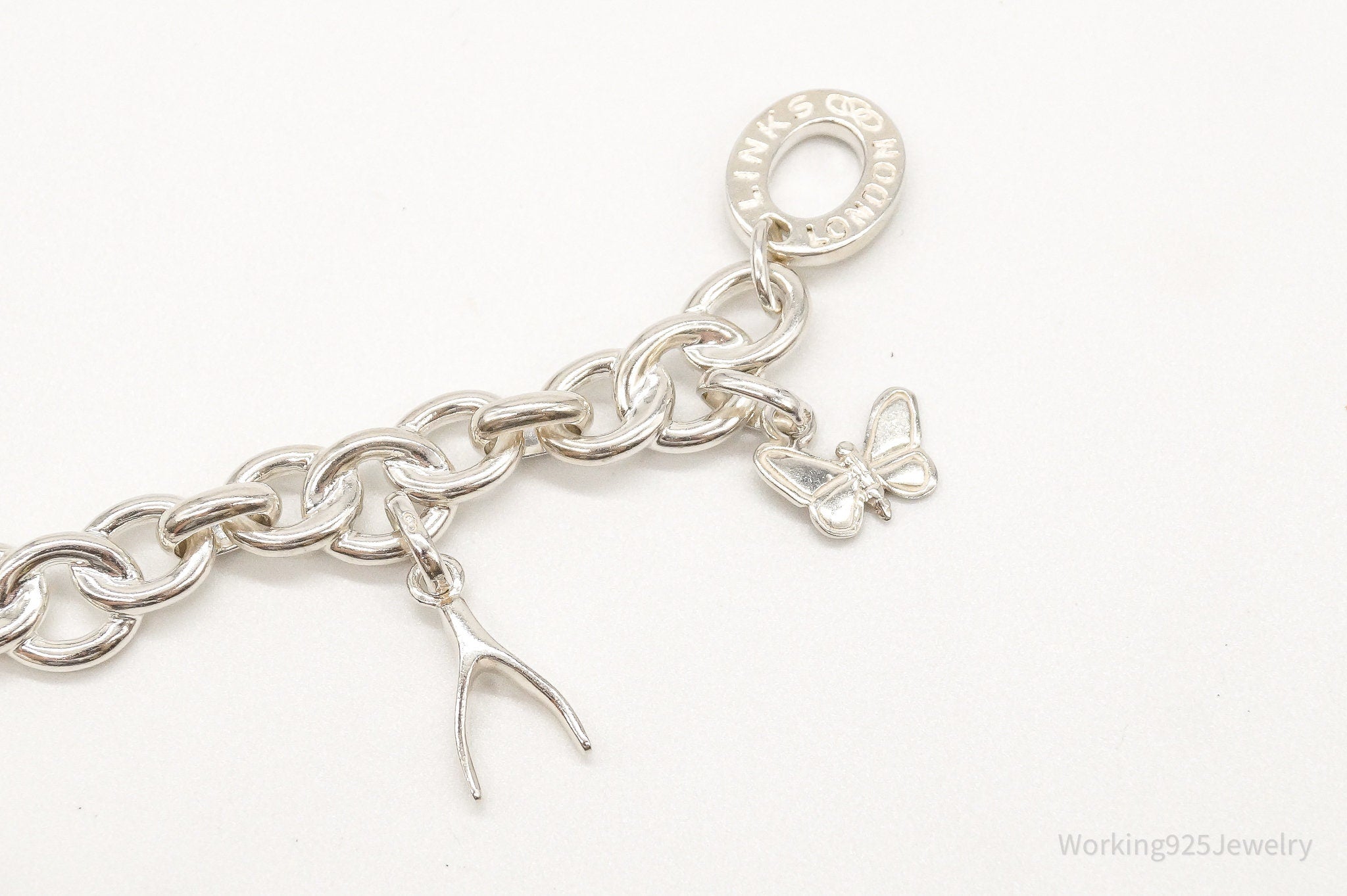 Designer London Links Charms Sterling Silver Bracelet