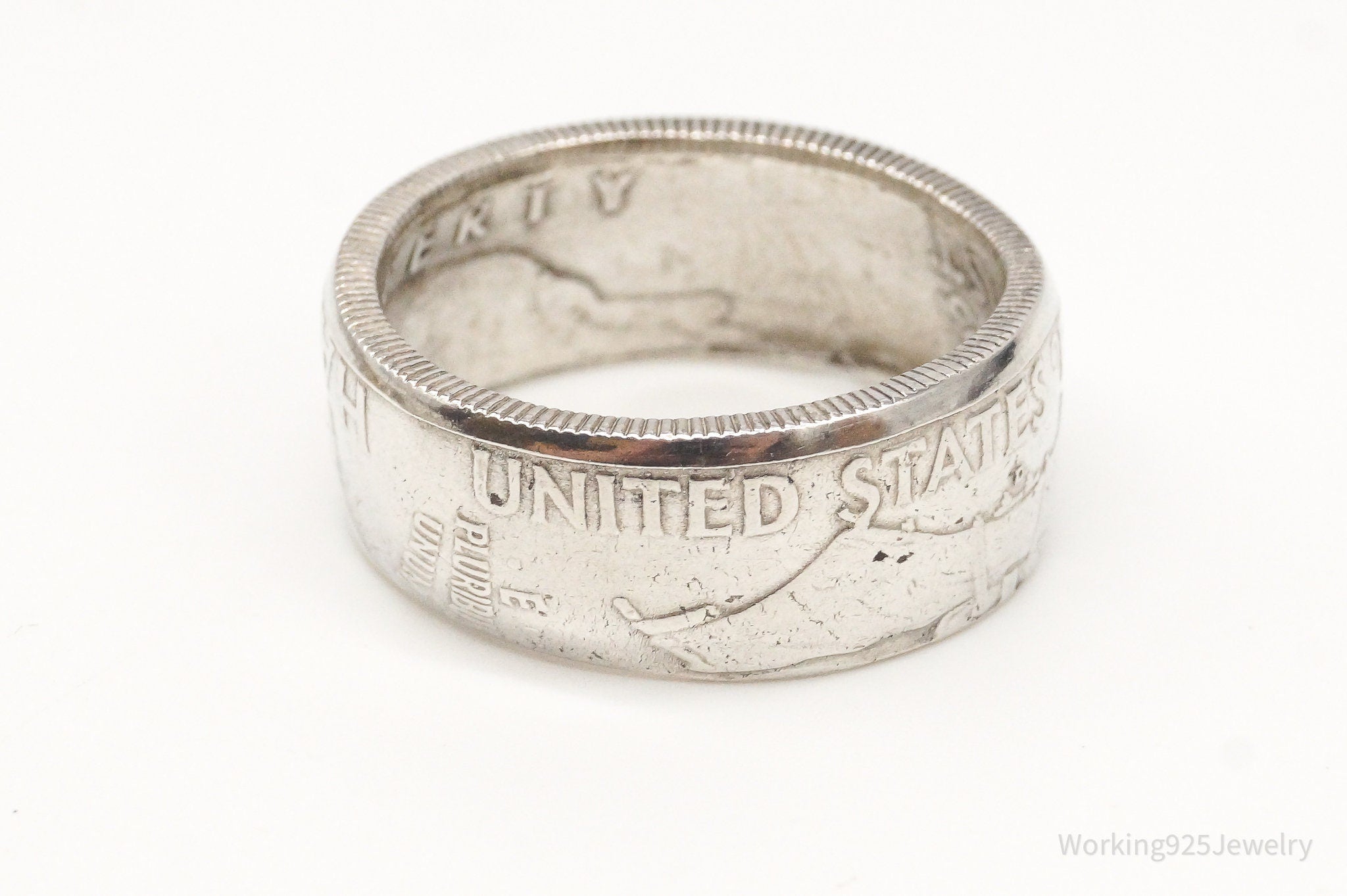 Vintage 1963 Half Dollar Silver Ring - Size 12