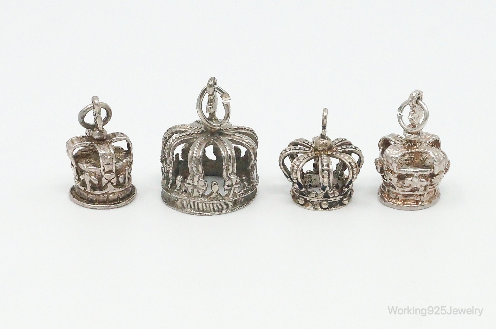 Vintage Antique Crowns Sterling Silver Charms