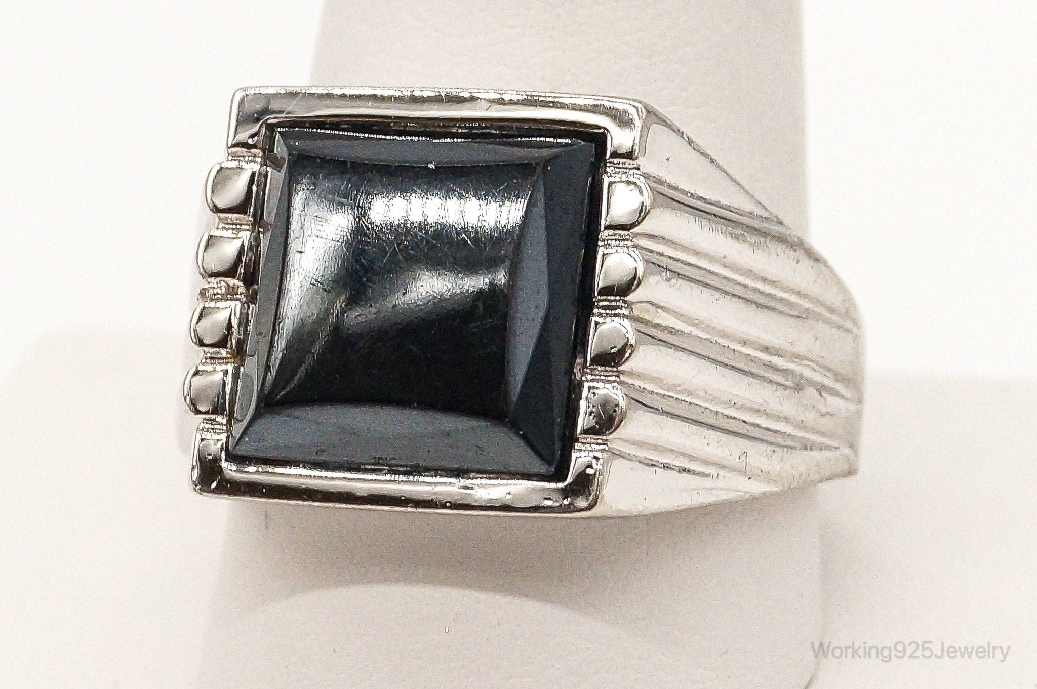 Vintage 18KGold Electroplated Hematite Ring Size 10.75