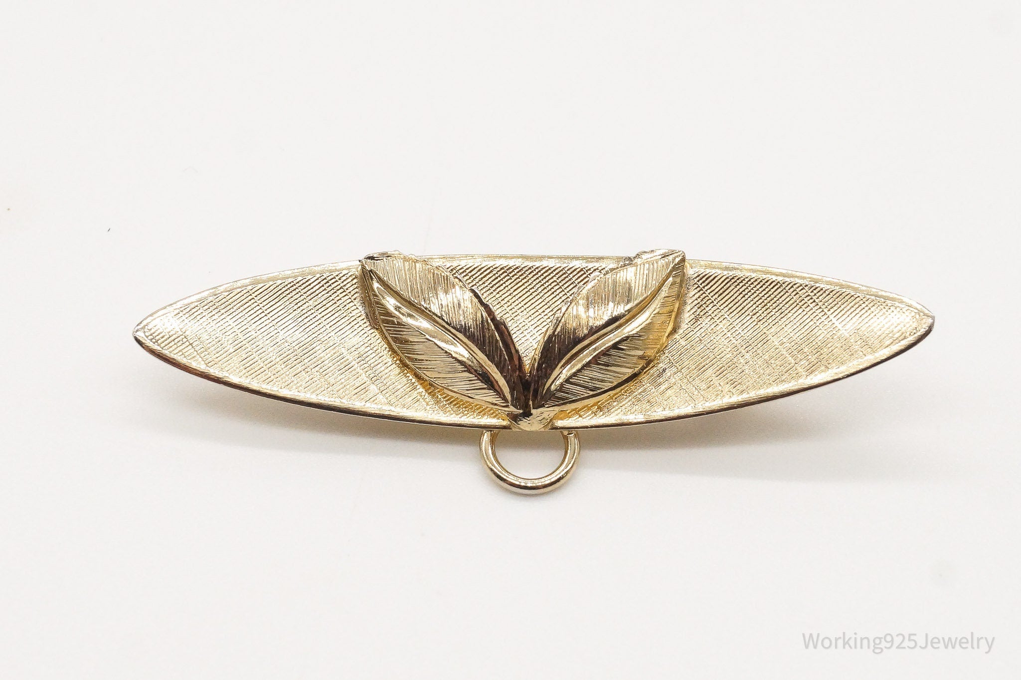 1940s Vintage Designer Sassen Gold Vermeil Sterling Silver Brooch Pin