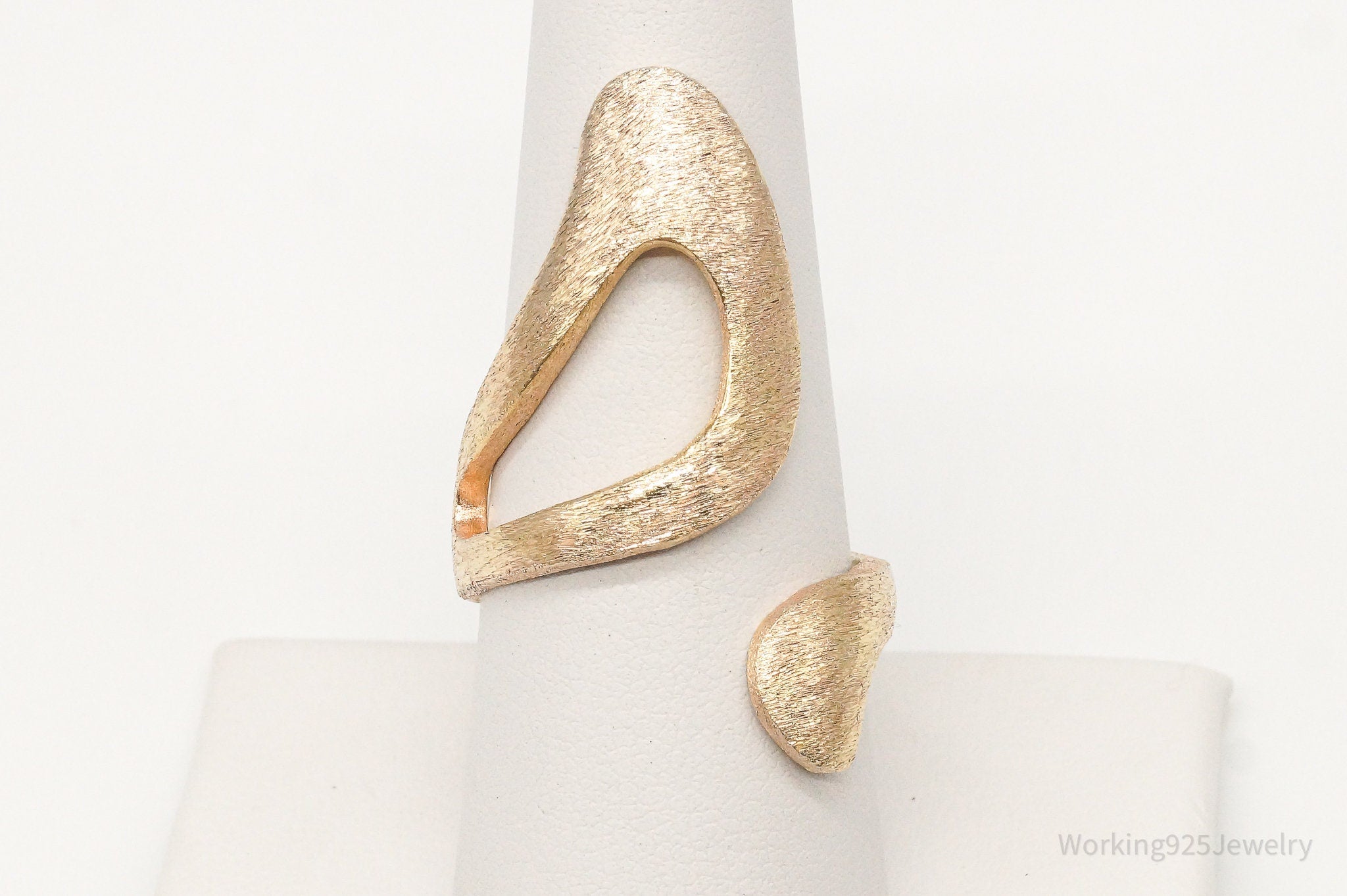 Vintage Gold Vermeil Sterling Silver Wrap Ring - Size 8.5 Adjustable