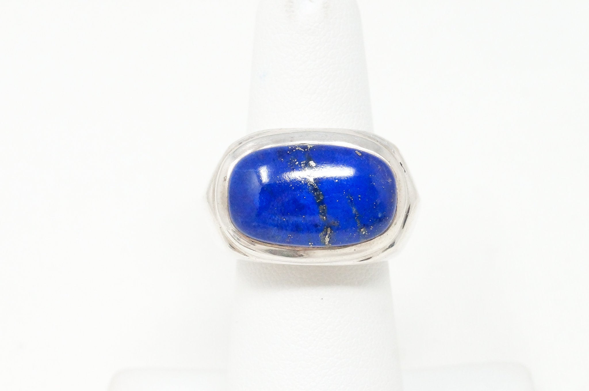 Large Vintage Southwestern SI Lapis Lazuli Sterling Silver Ring Sz 6