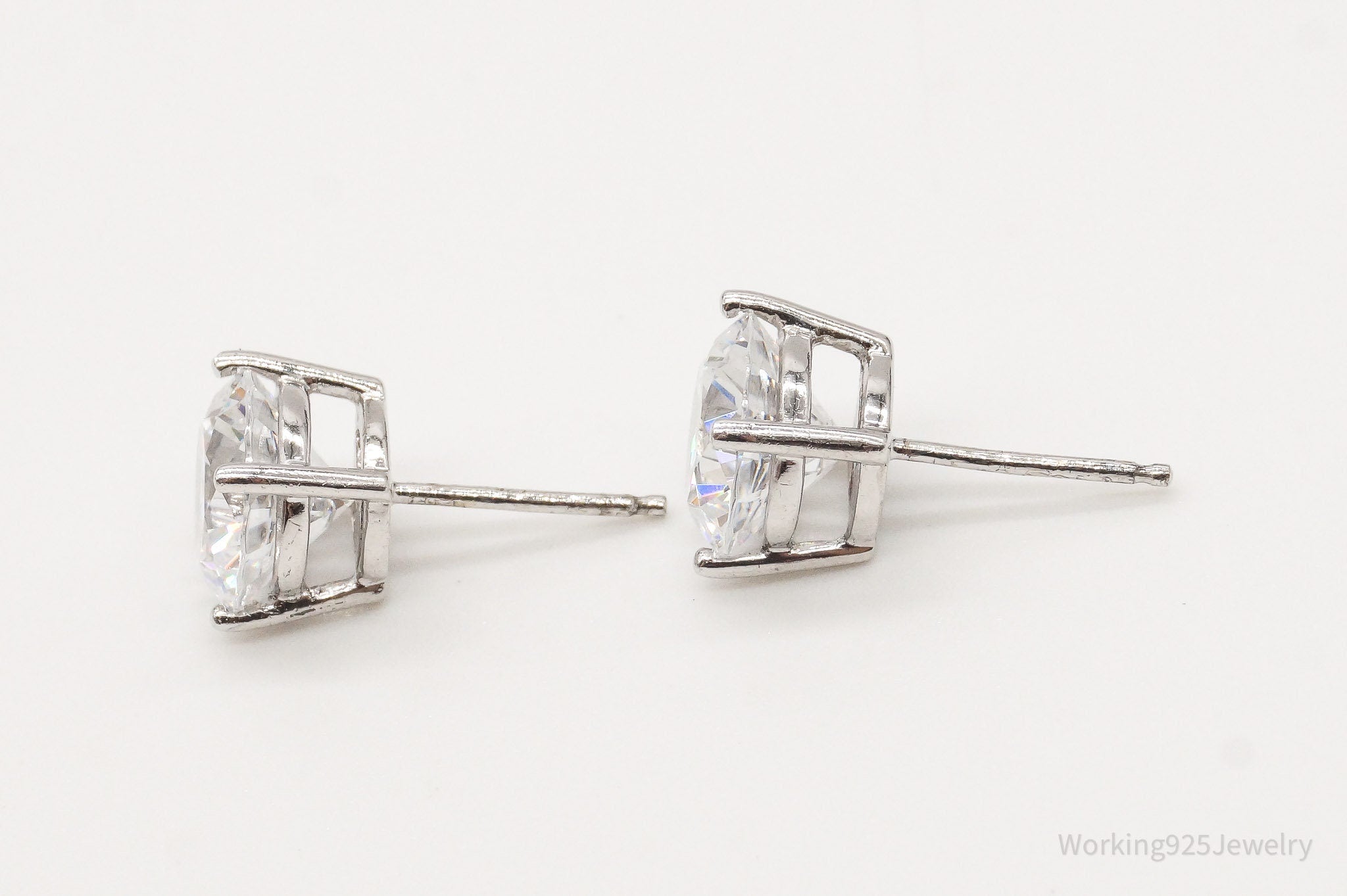 Vintage Cubic Zirconia Sterling Silver Earrings