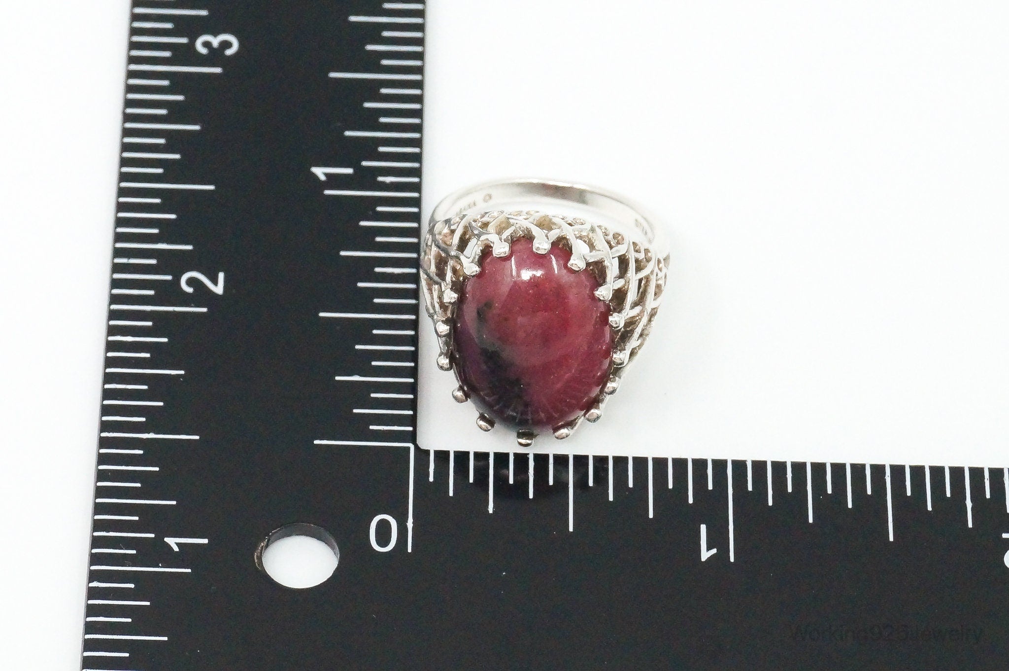 Designer KABANA Large Rhodonite Sterling Silver Ring Size 6.5