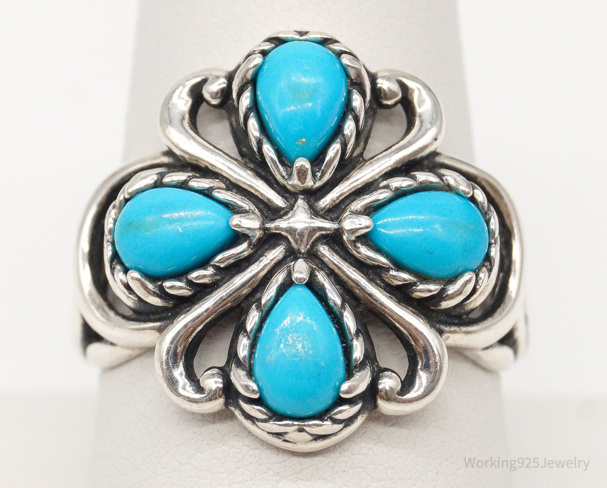 Designer Carolyn Pollack Relios Turquoise Sterling Silver Ring - Size 8.75