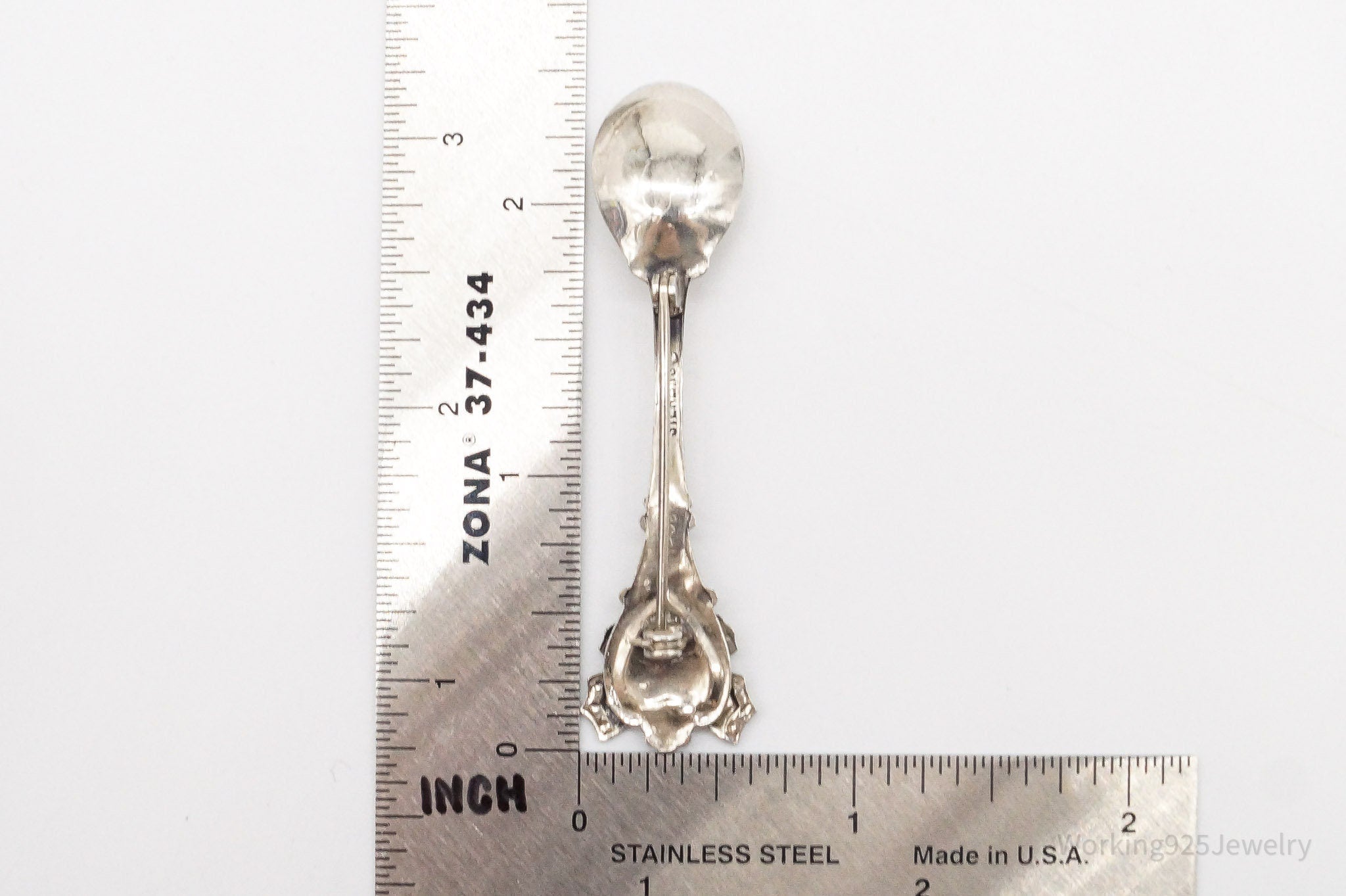 Antique Butterfly Sterling Silver Spoon Brooch Pin