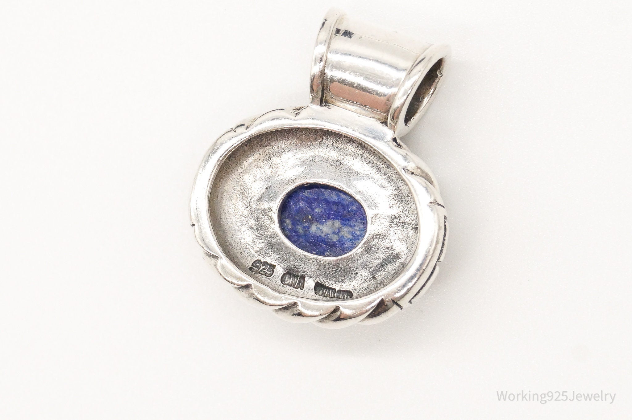 Designer CNA Blue Lapis Lazuli Sterling Silver Pendant