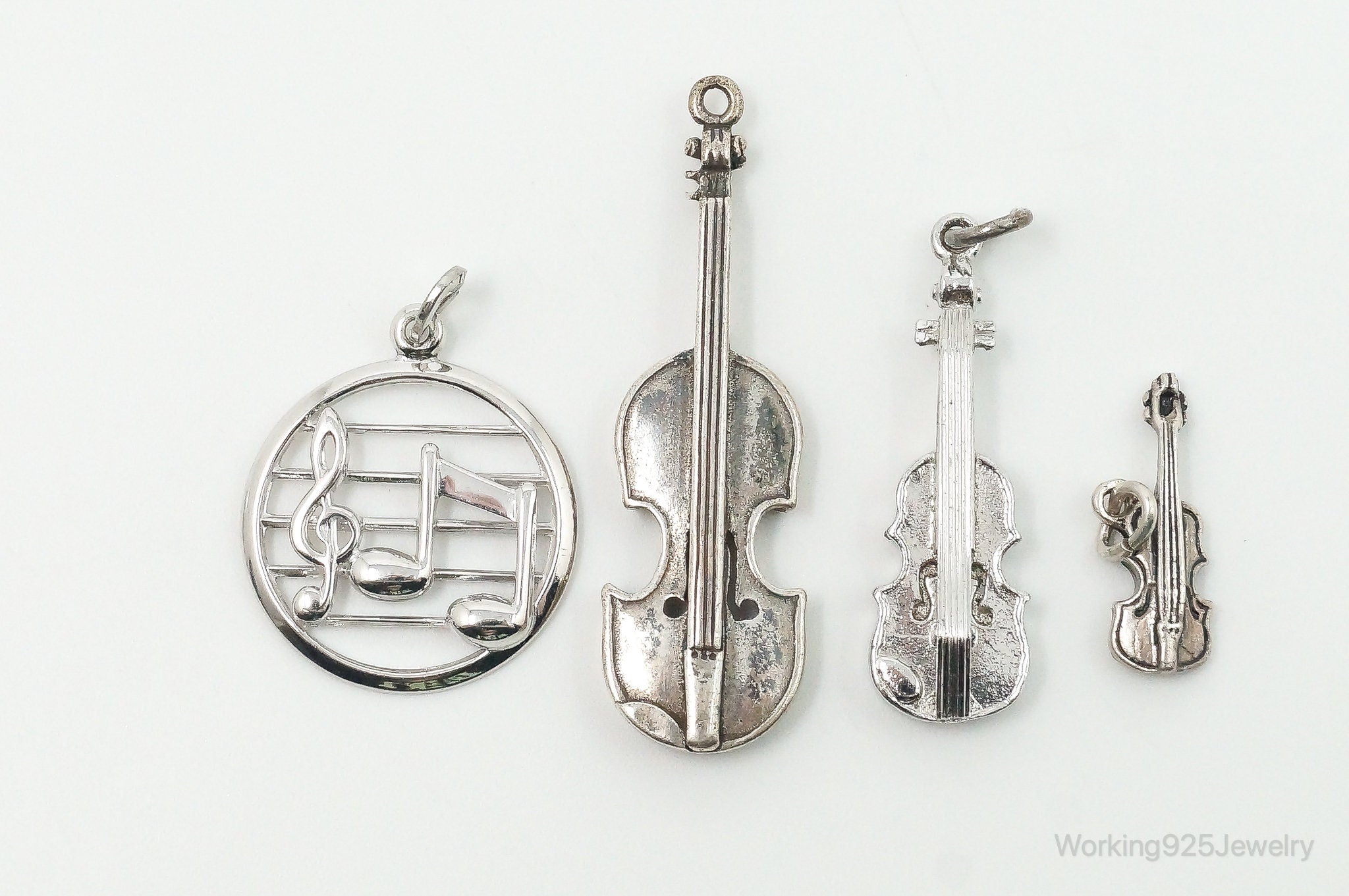 Antique Vintage Musical Instruments Sterling Silver Charms