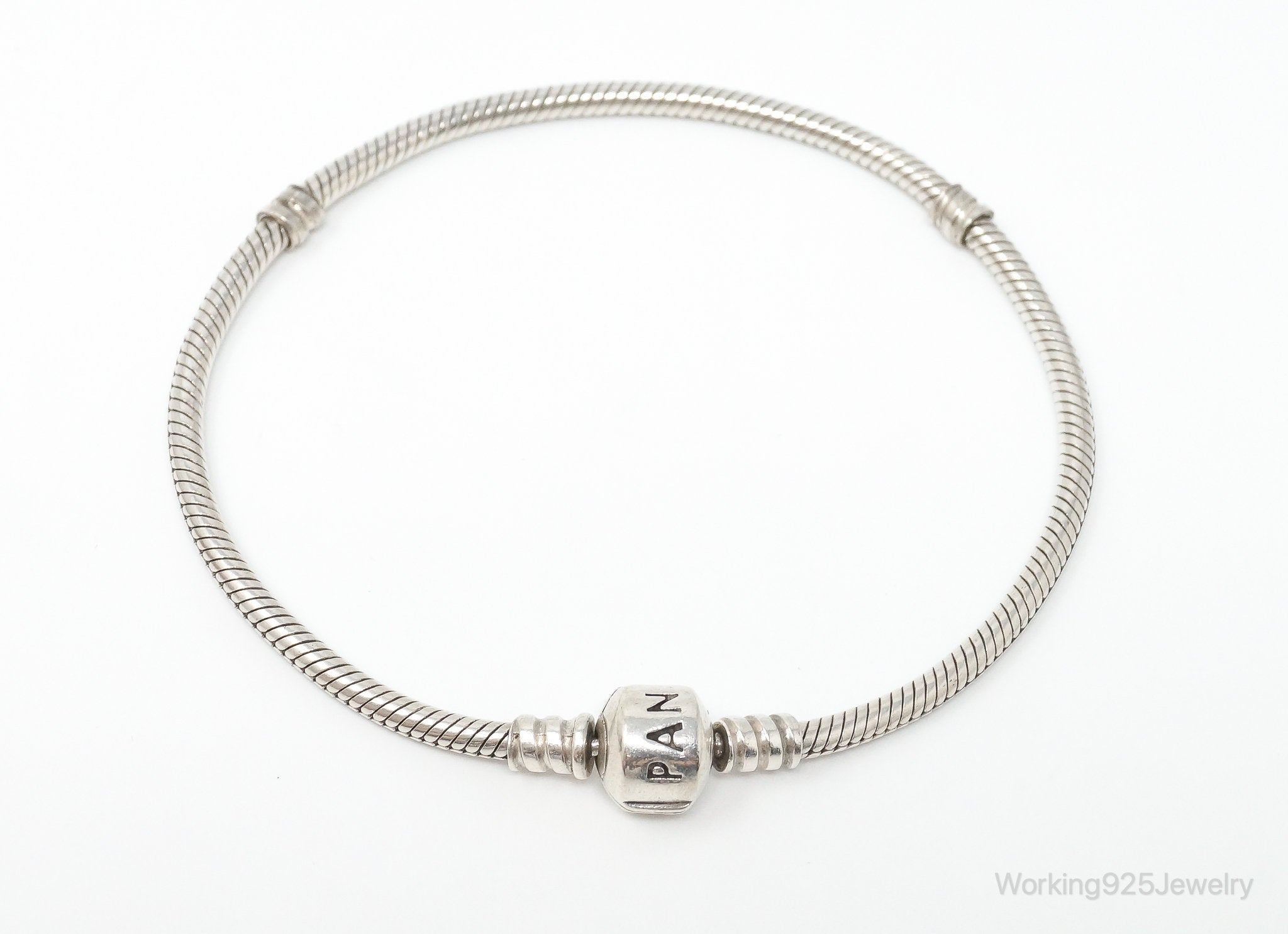 Designer Pandora Iconic Pandora Logo Sterling Silver Clasp Bracelet