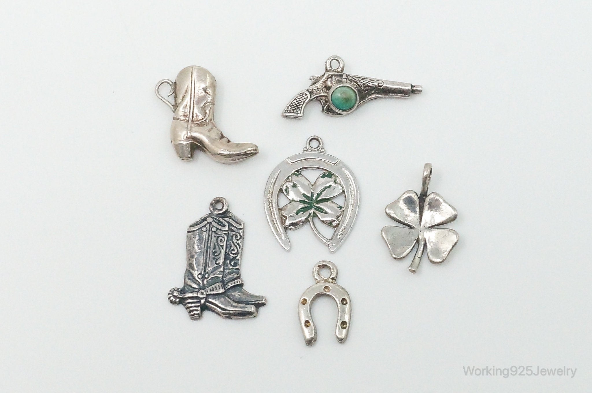 Vintage Antique Western Sterling Silver Charms Lot