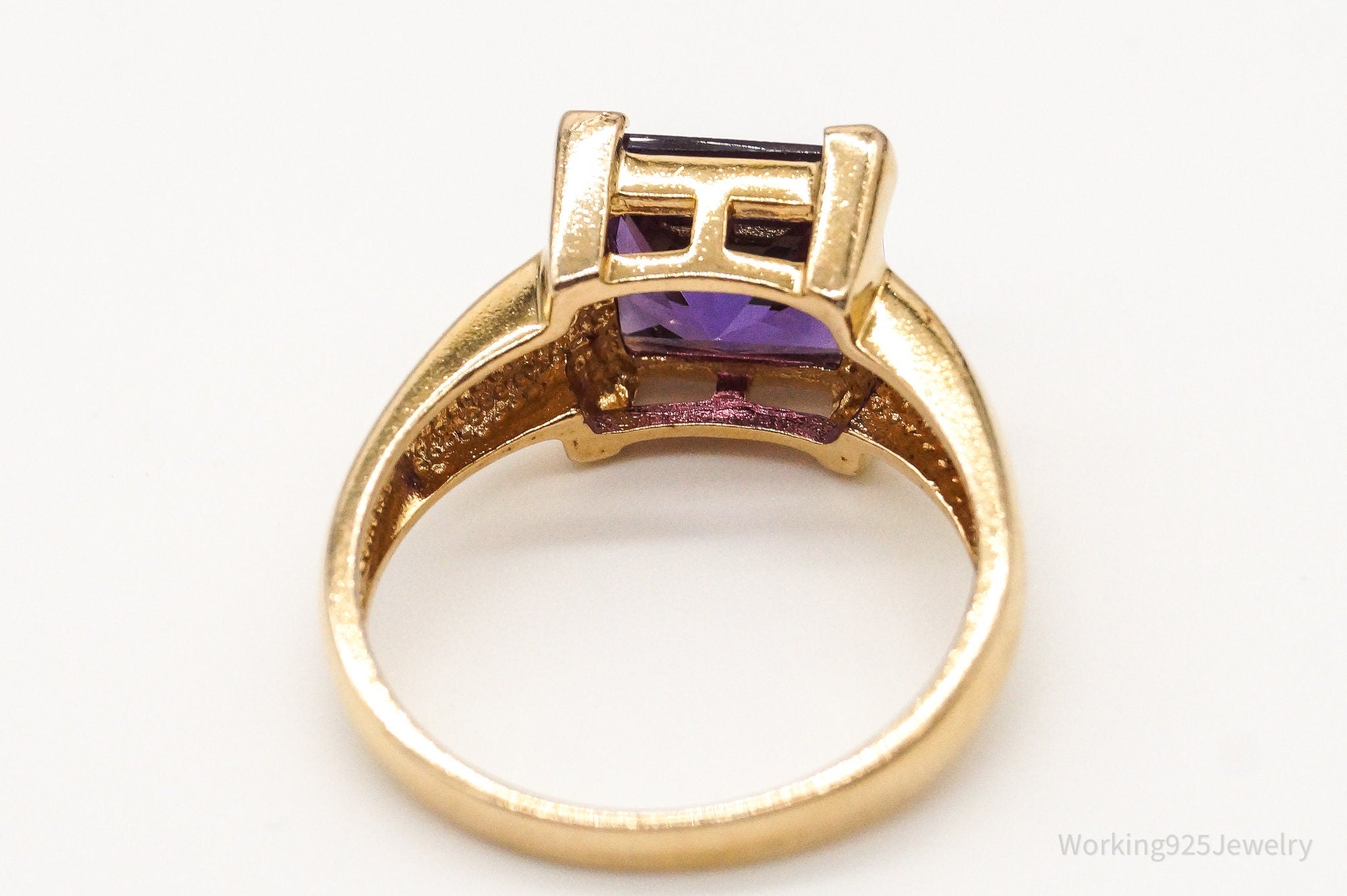 Ross Simons Purple Cubic Zirconia 18K Gold Over Sterling Silver Ring SZ 10