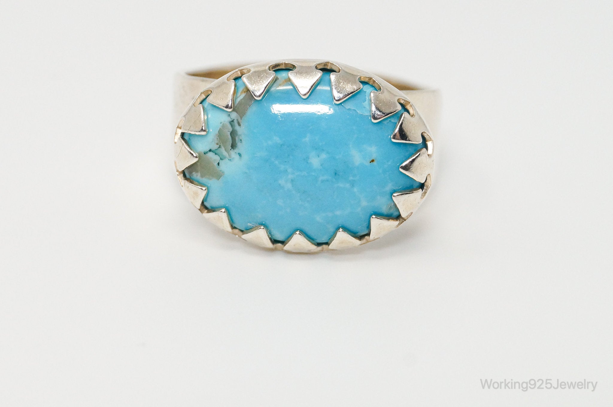 Vintage Designer Carolyn Pollack Turquoise Sterling Silver Ring - Size 9