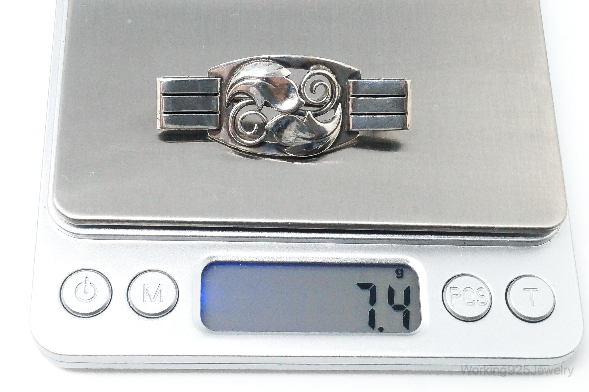 Antique Norwegian Designer KP Leaves 830 Silver Pin Brooch