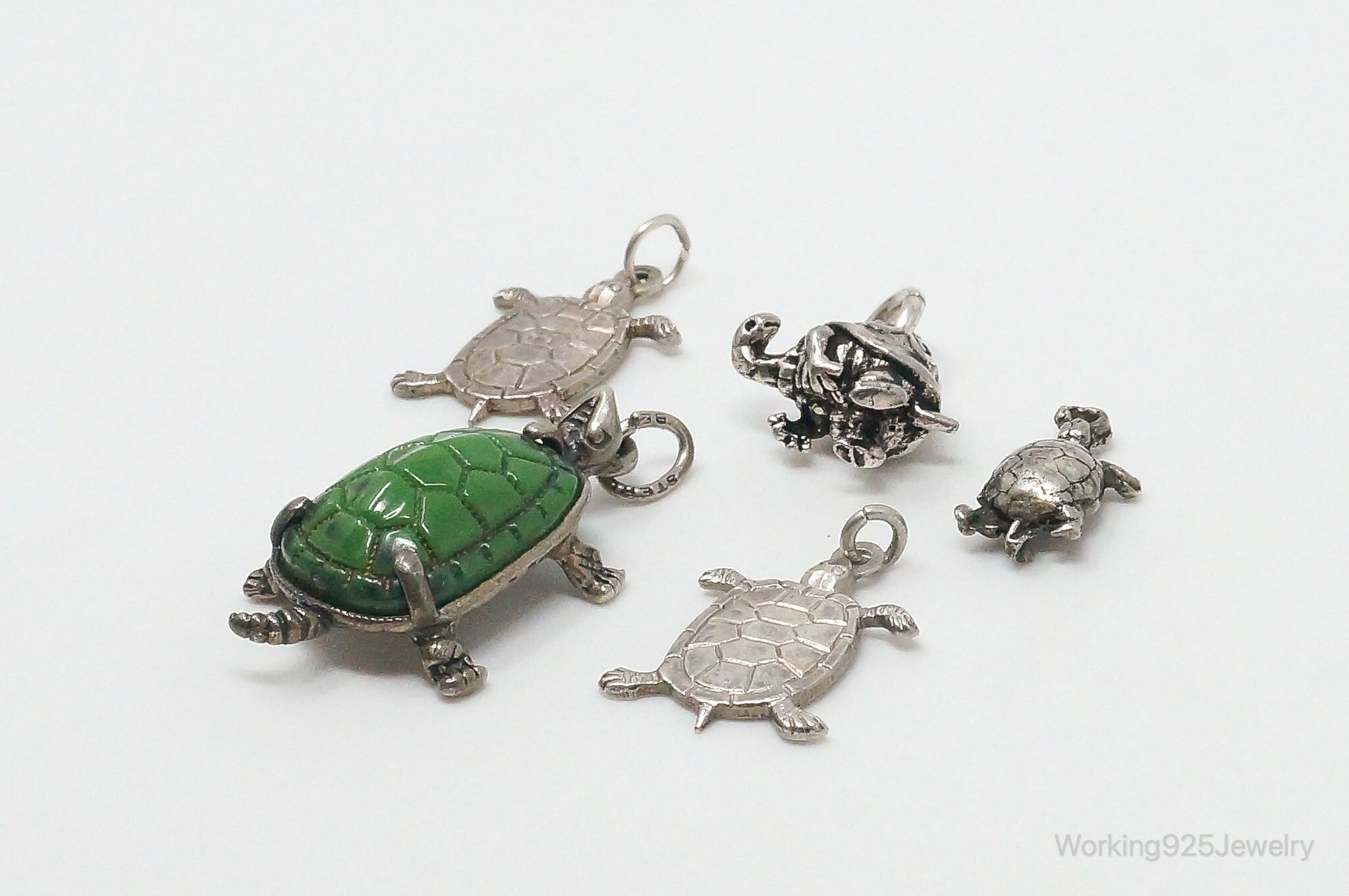 Vintage Antique Ocean Sea Turtles Sterling Silver Charms Lot