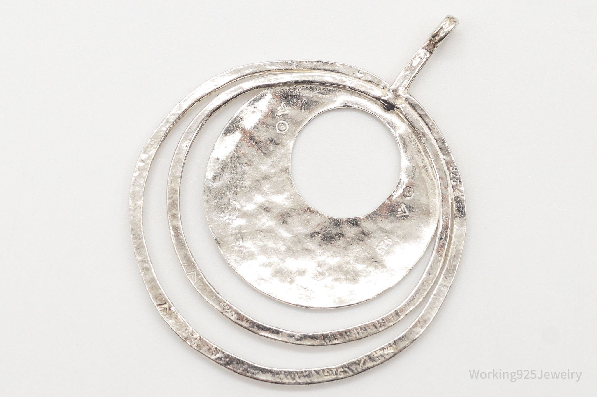 Retired Silpada Hammered Rings Sterling Silver Necklace Pendant