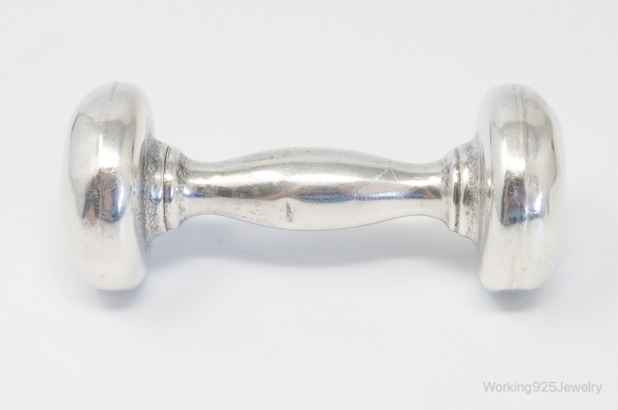 Antique Designer Webster Co Large Sterling Silver Baby Rattle