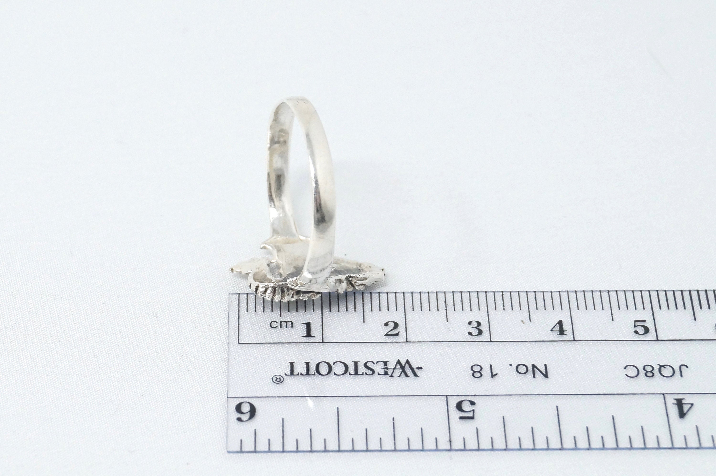 Amazing Vintage Flying Magical Dragon Sterling Silver Ring - Size 11