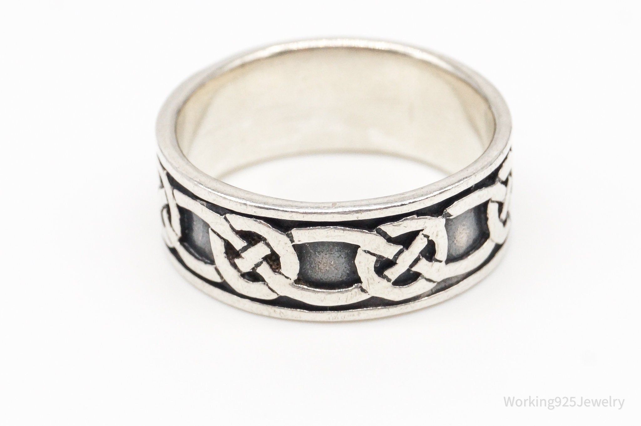 Vintage Celtic Knot Sterling Silver Band Ring Size 7.5