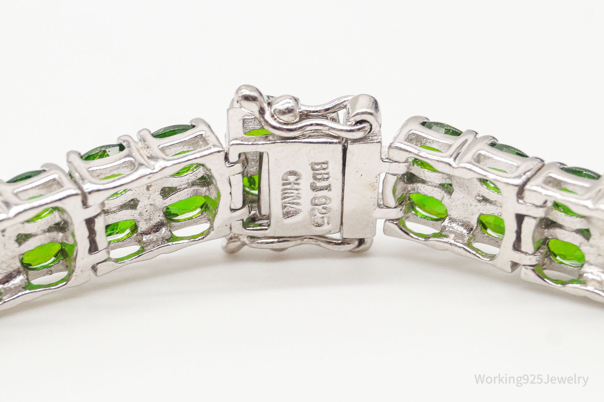 Vintage Designer BBJ Peridot Sterling Silver Bracelet