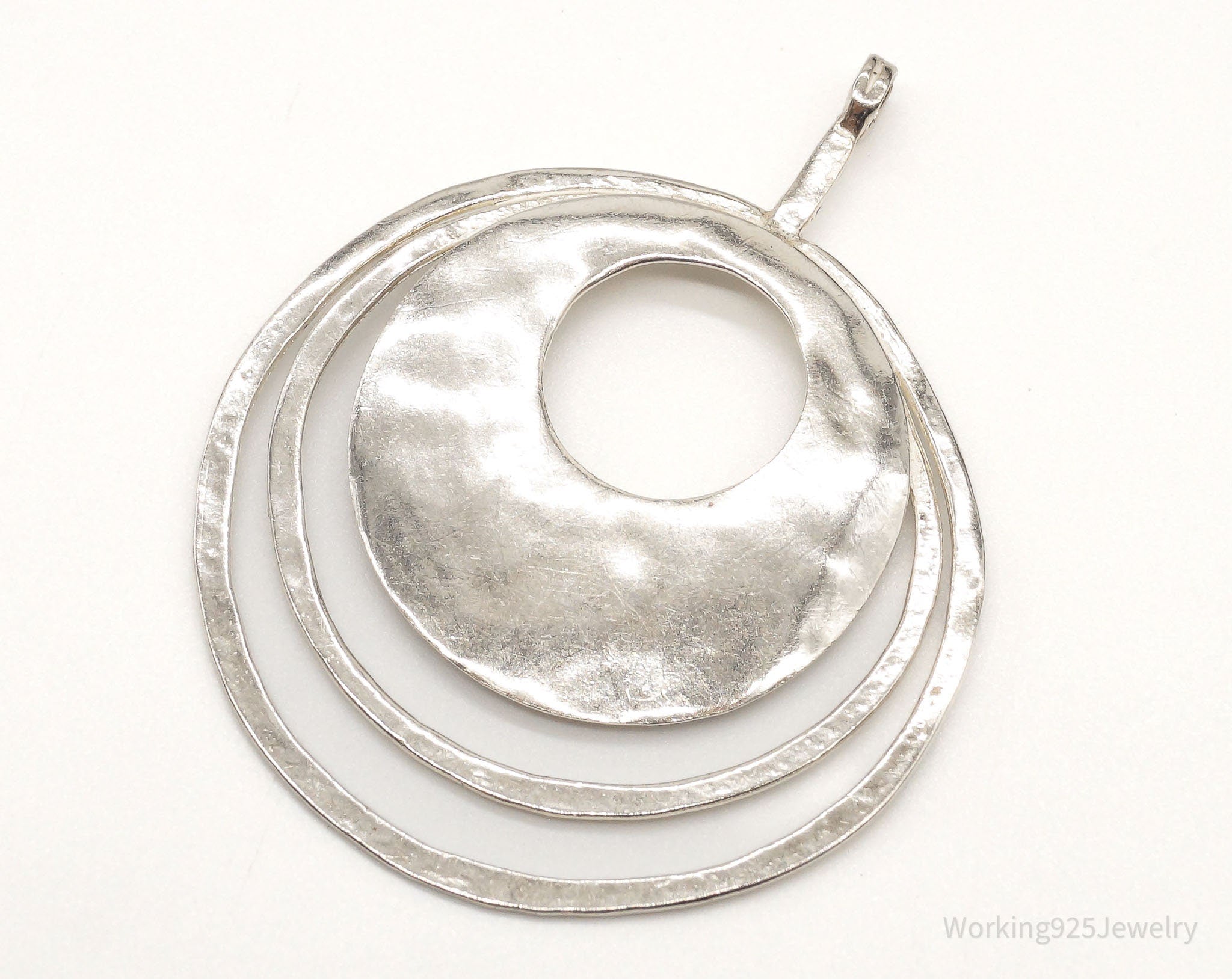 Retired Silpada Hammered Rings Sterling Silver Necklace Pendant