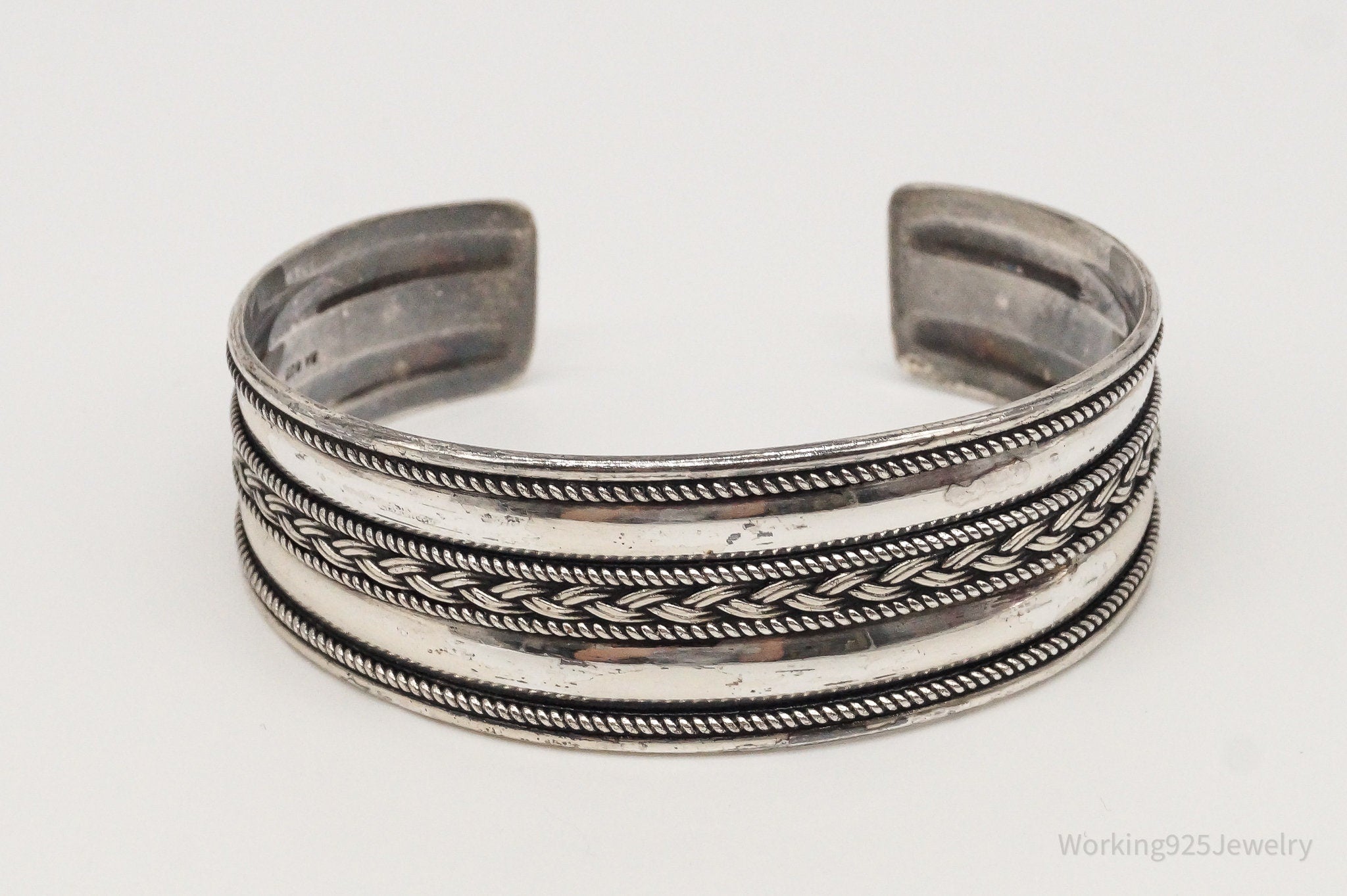 Vintage Designer BA Suarti Bali Sterling Silver Cuff Bracelet