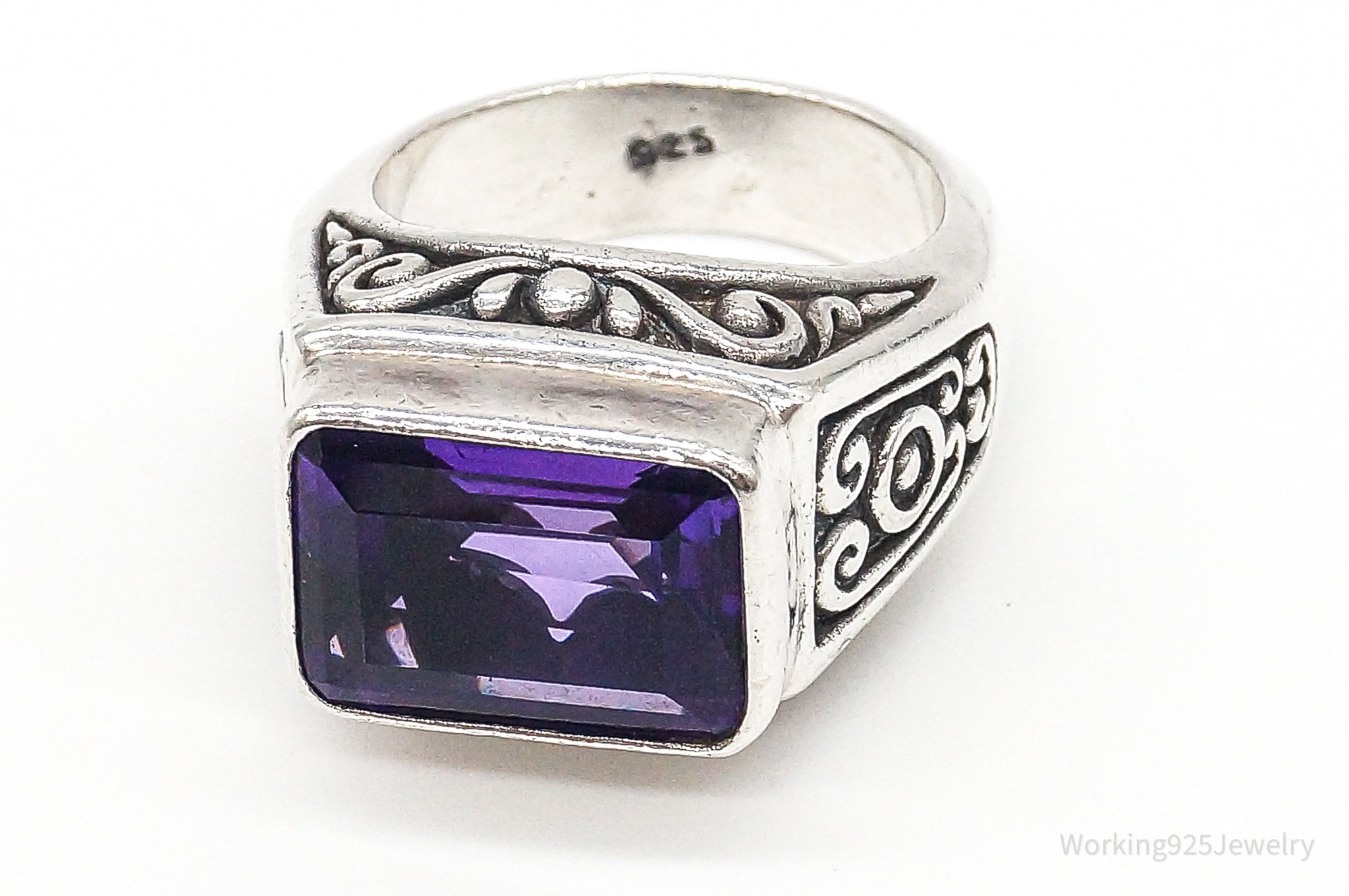 Vintage Amethyst Sterling Silver Ring Size 7