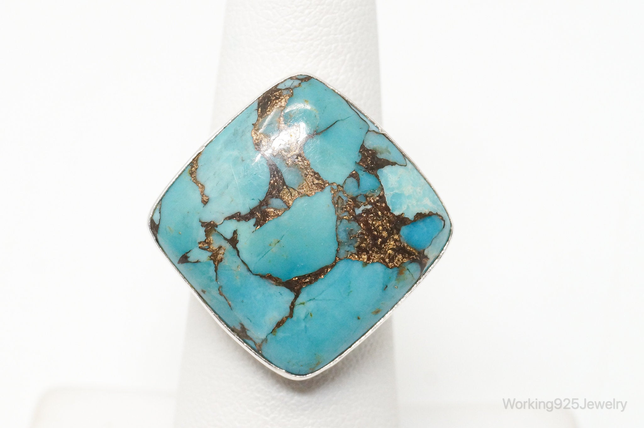 Vintage Designer Desert Rose Trading DTR Turquoise Sterling Silver Ring - 6