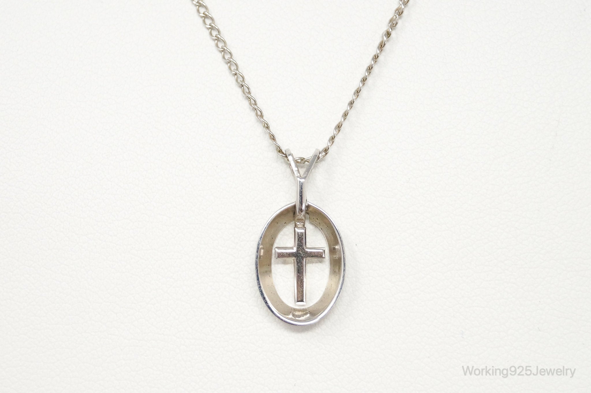 Vintage Designer Marvel Cross Sterling Silver Necklace