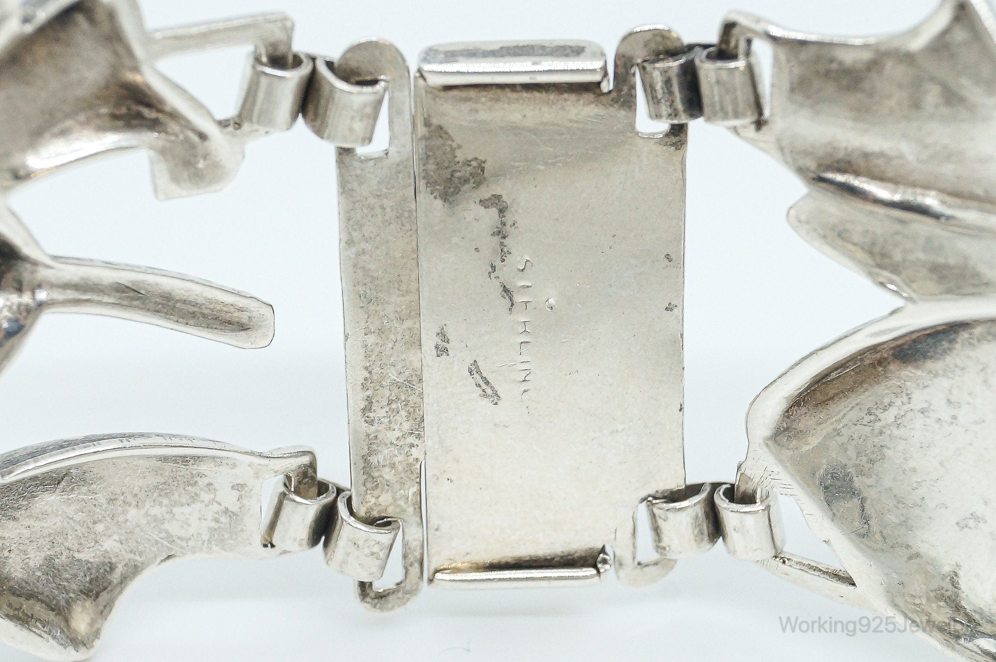 Antique Floral Sterling Silver Bracelet