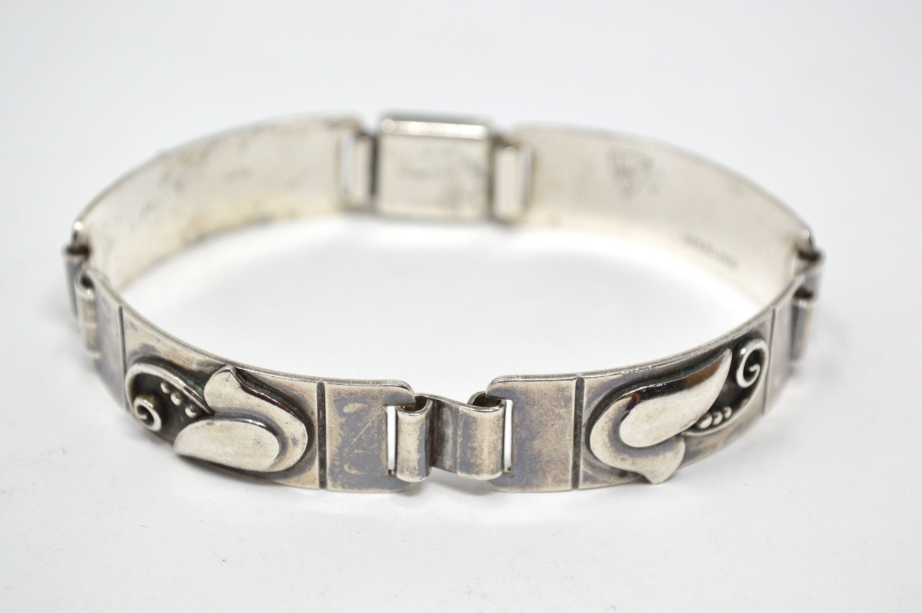 Rare Vintage Laurence Foss Modernist Sterling Silver Bracelet - Georg Jensen