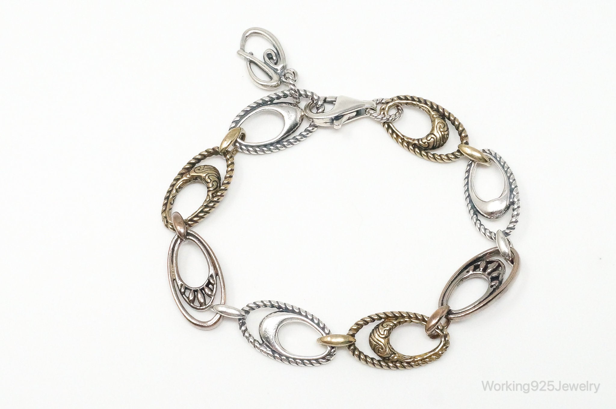 Designer Carolyn Pollack Relios Southwestern Sterling Silver Link Bracelet