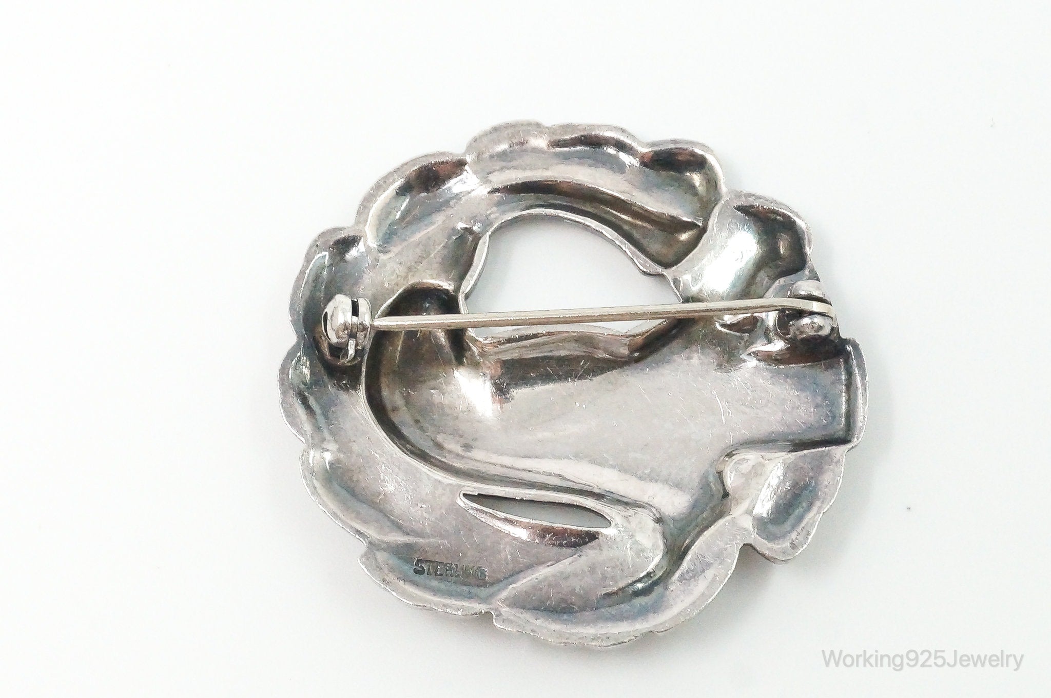 Antique Bird Sterling Silver Brooch Pin